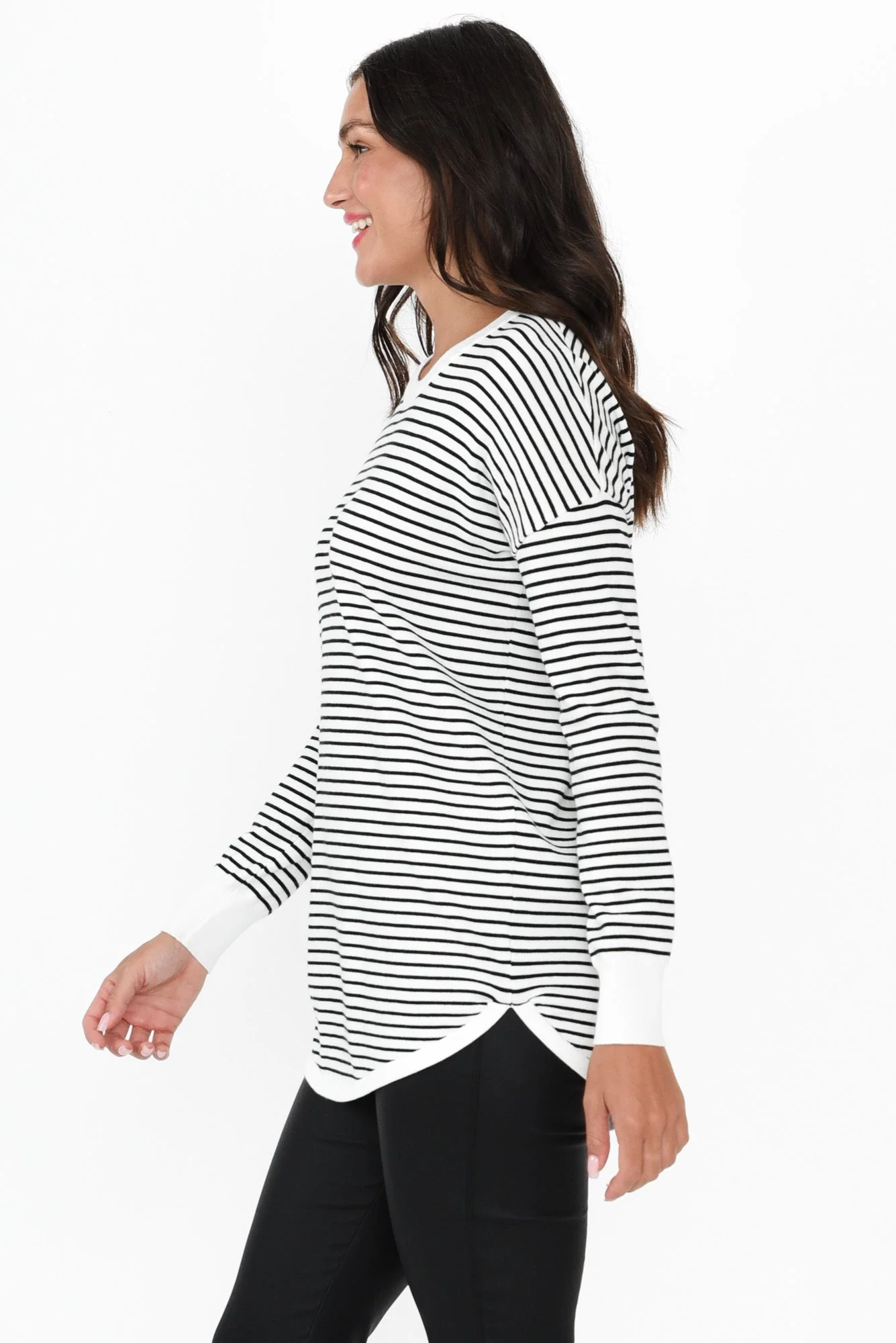 Sophie Black Stripe Knit Sweater - Image 3