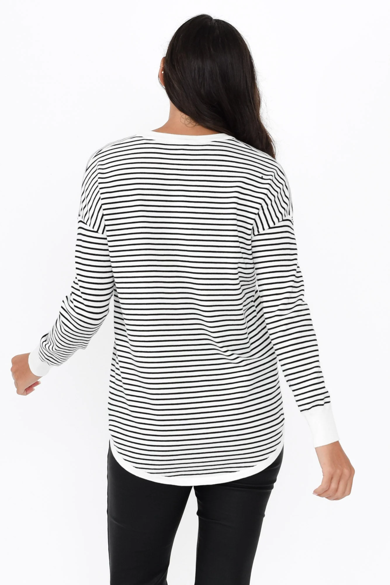 Sophie Black Stripe Knit Sweater - Image 4