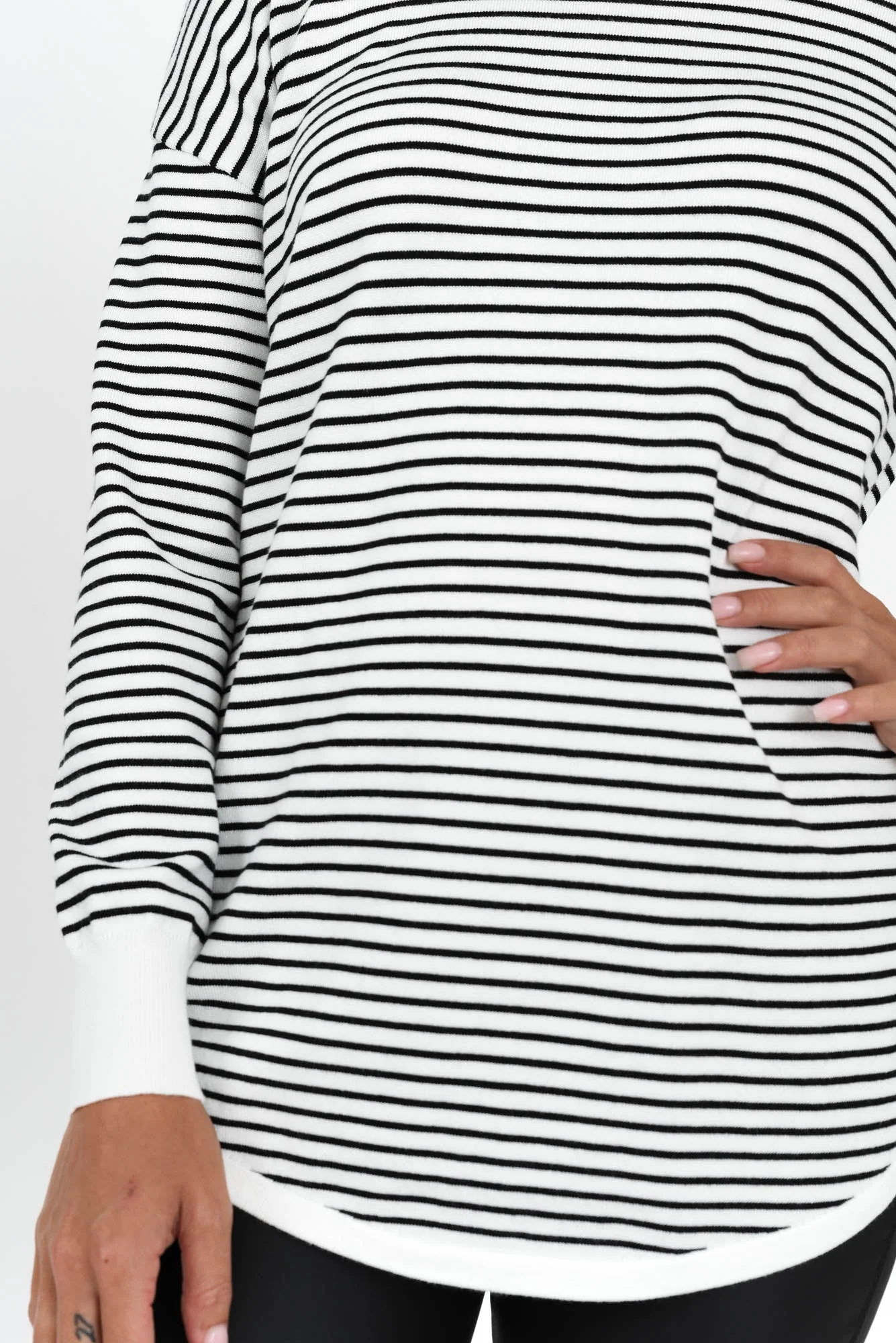 Sophie Black Stripe Knit Sweater - Image 5