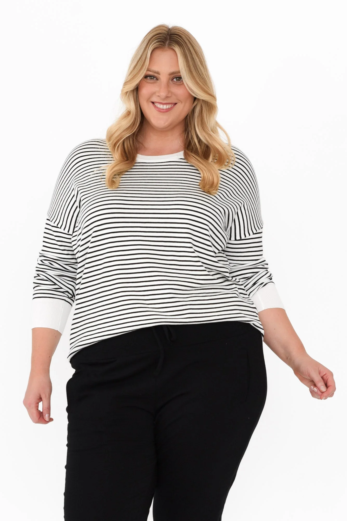Sophie Black Stripe Knit Sweater - Image 6