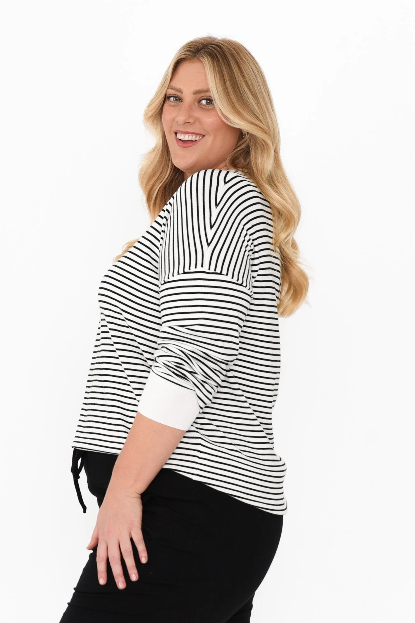 Sophie Black Stripe Knit Sweater - Image 8