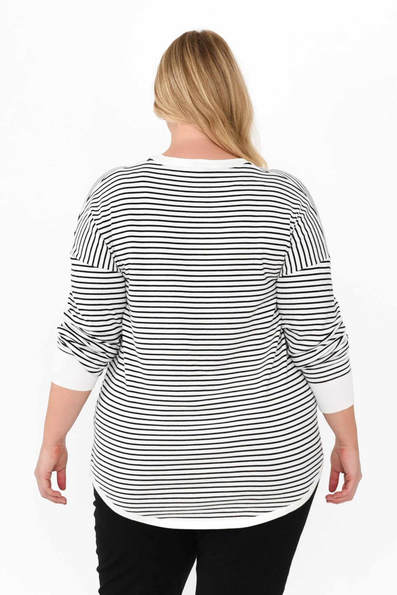 Sophie Black Stripe Knit Sweater - Image 9