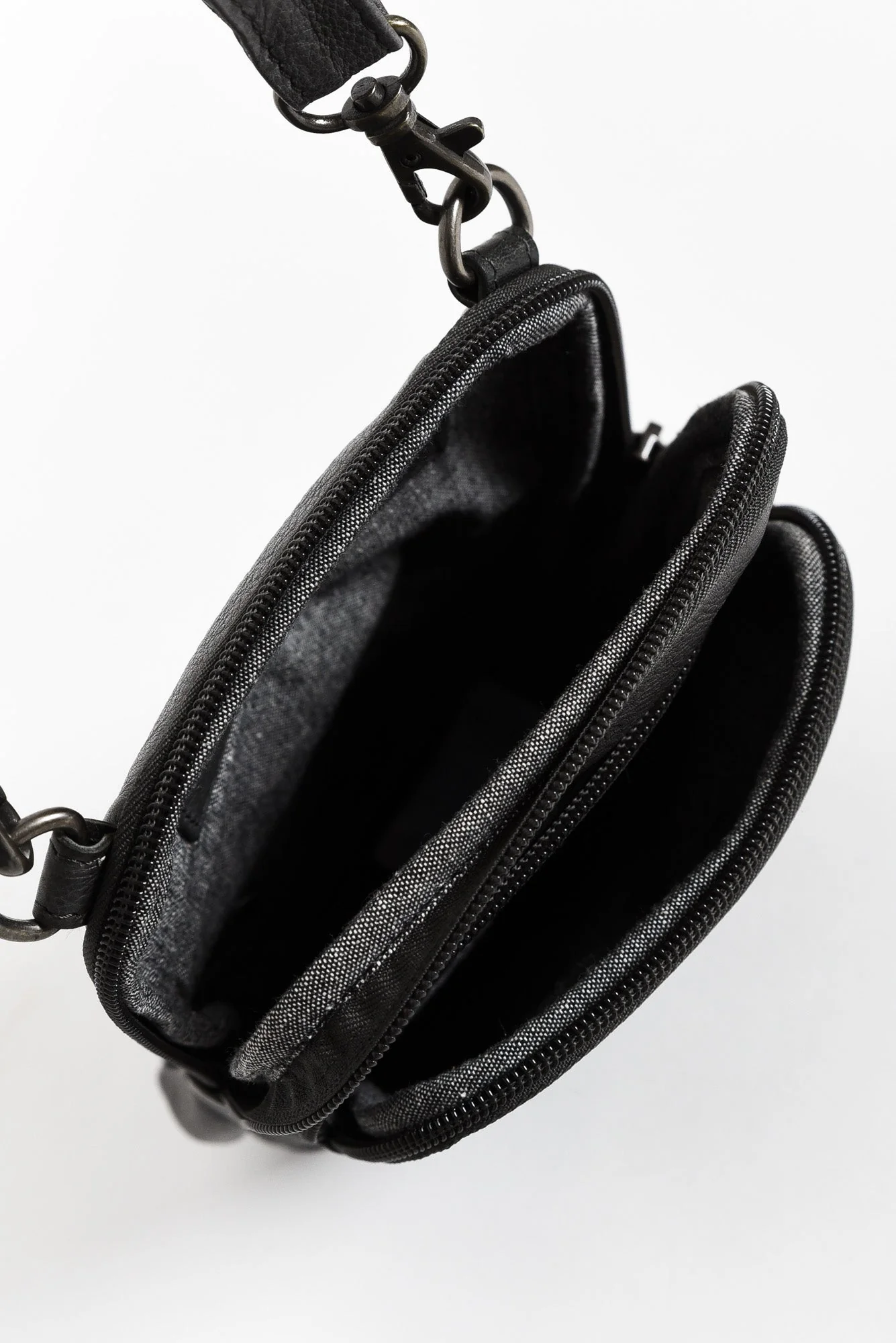 Sophie Charcoal Leather Crossbody Bag - Image 3