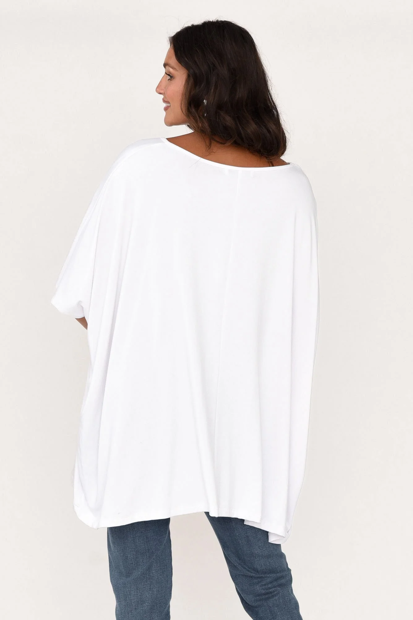 Sorronda White Bamboo Batwing Top - Image 11