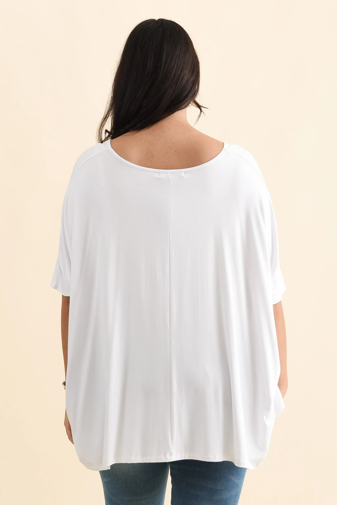 Sorronda White Bamboo Batwing Top - Image 5