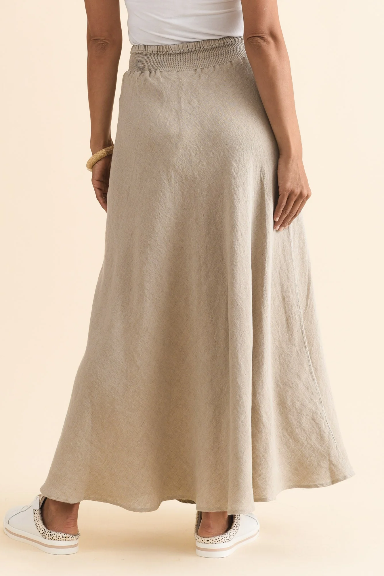 Sottana Beige Linen Maxi Skirt - Image 4