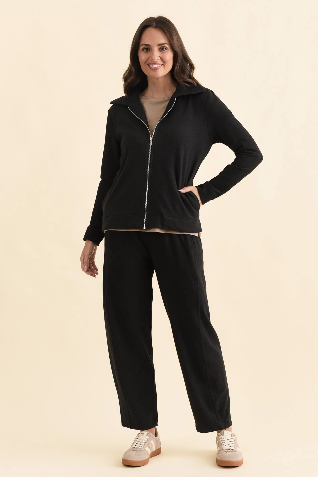 Souffle-Touch Charcoal Zip Jacket - Image 6