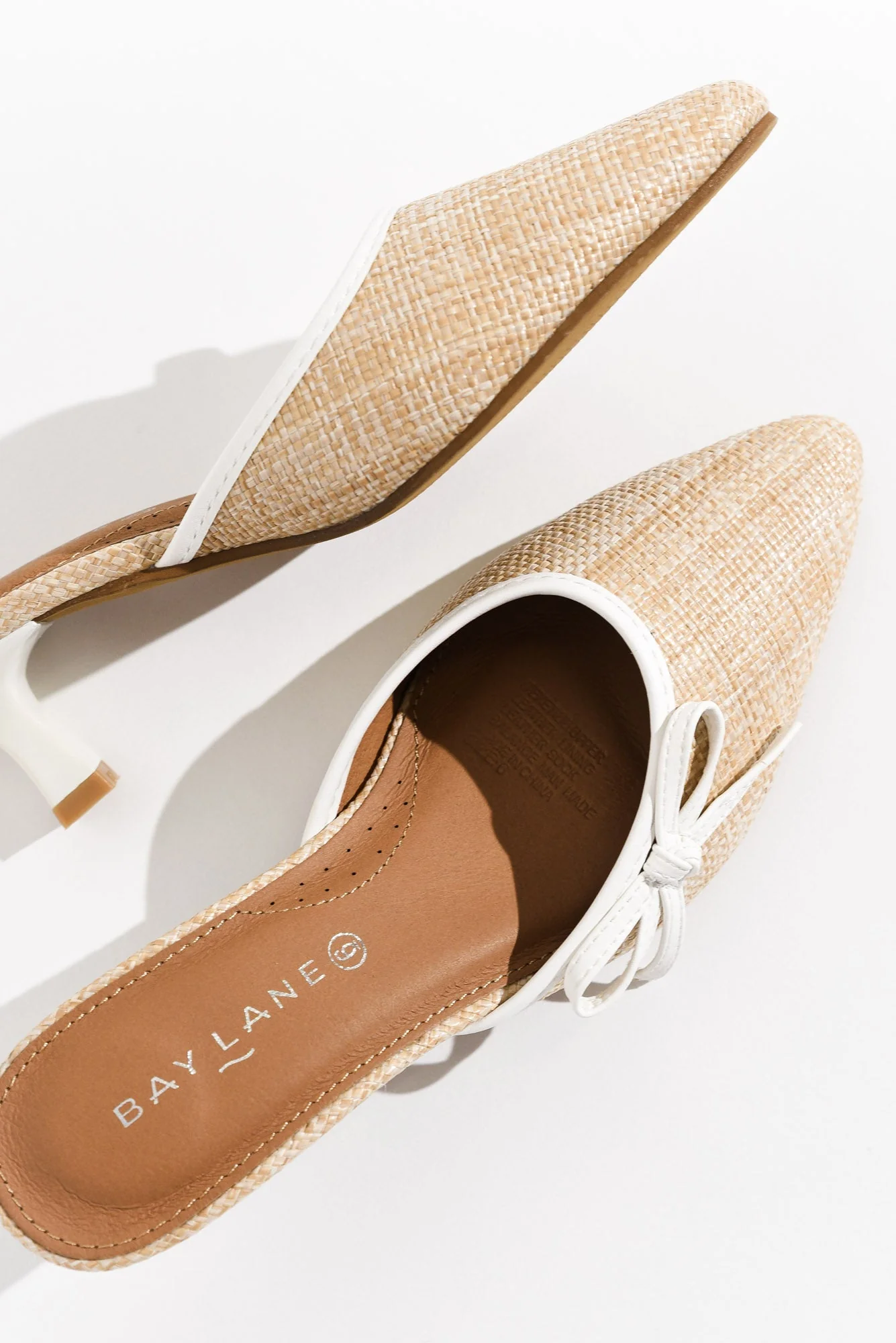 Spender Cream Raffia Leather Heel - Image 3