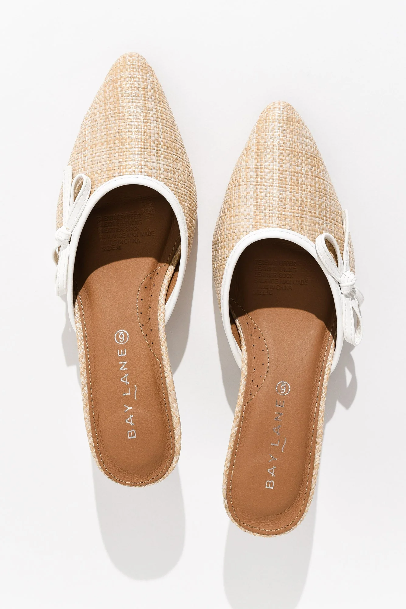 Spender Cream Raffia Leather Heel - Image 4