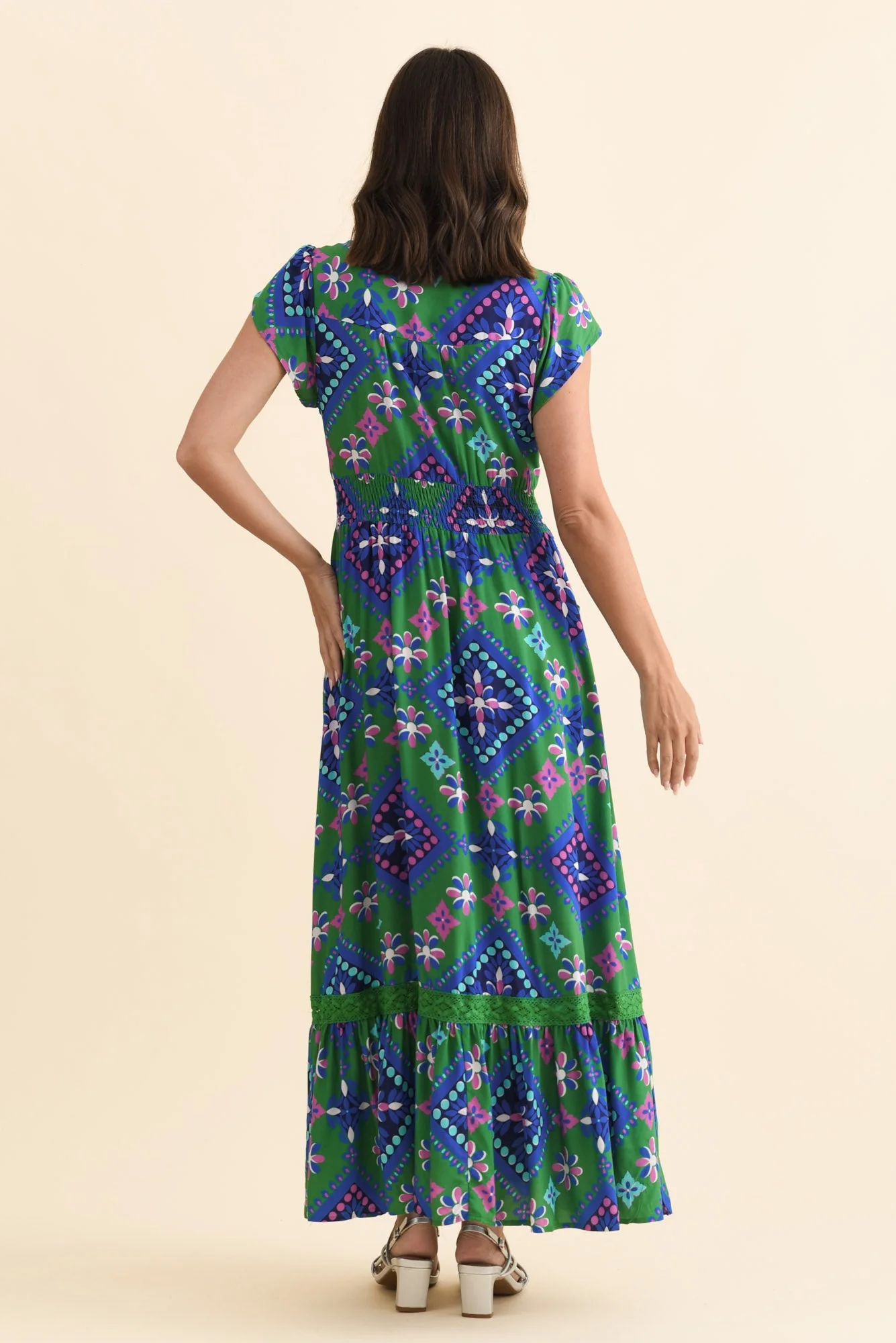 Spiers Green Geo Tie Dress - Image 4