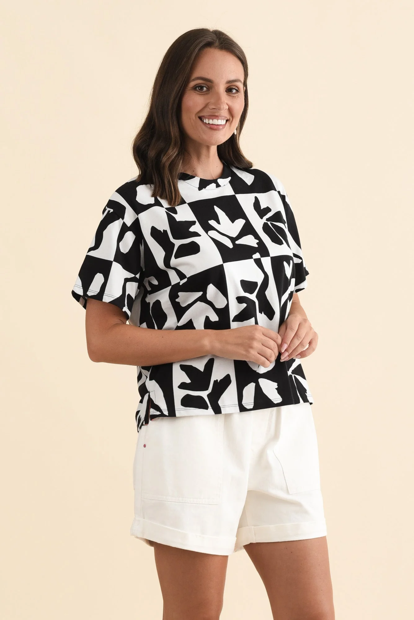 Splice Black Leaf Cotton Tee - Image 3