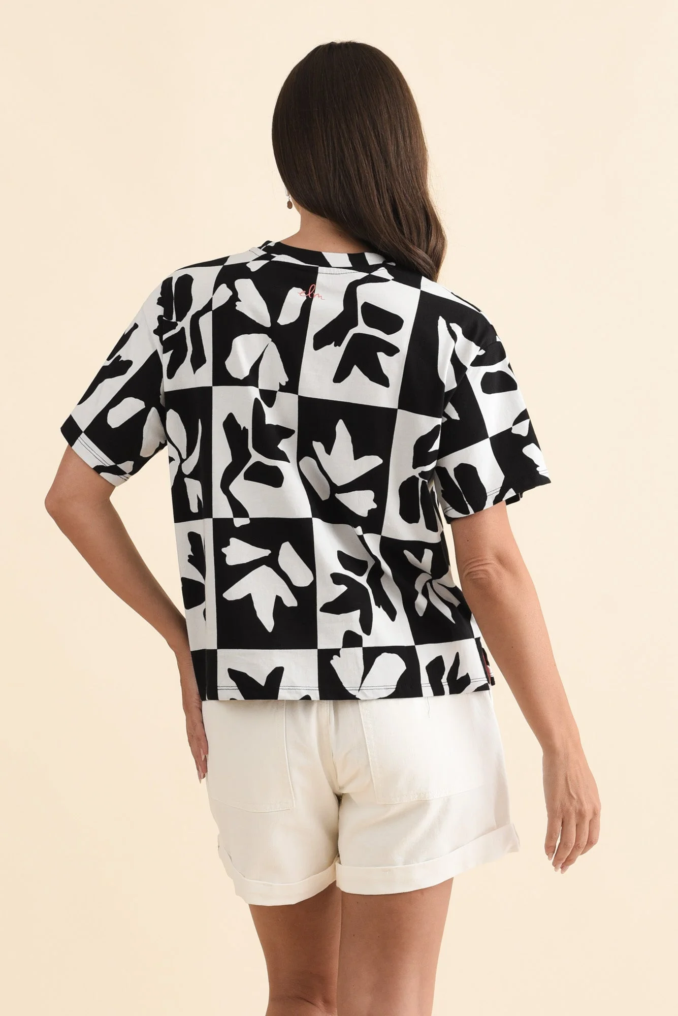 Splice Black Leaf Cotton Tee - Image 4