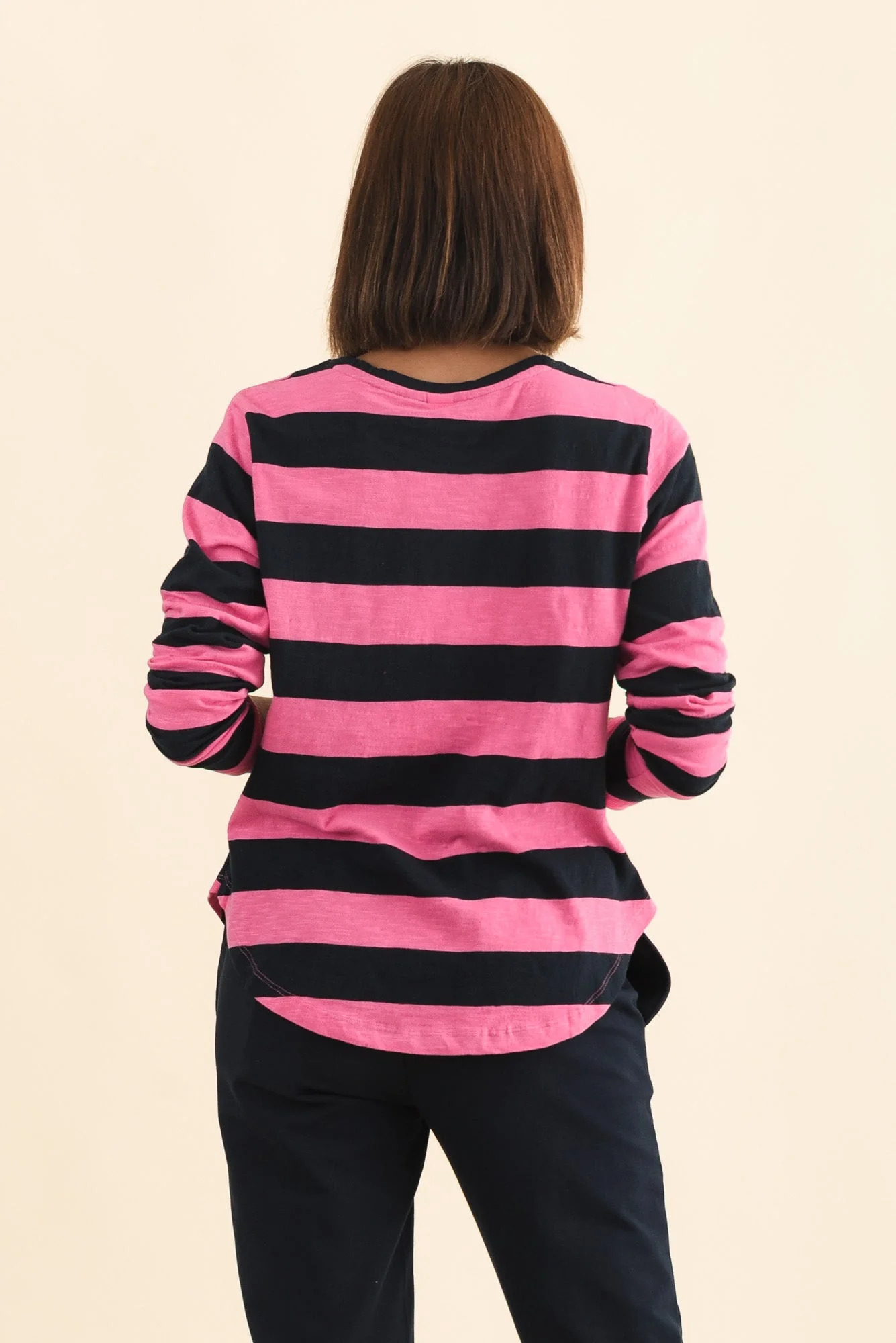 Spritz Navy Stripe Long Sleeve Tee - Image 4