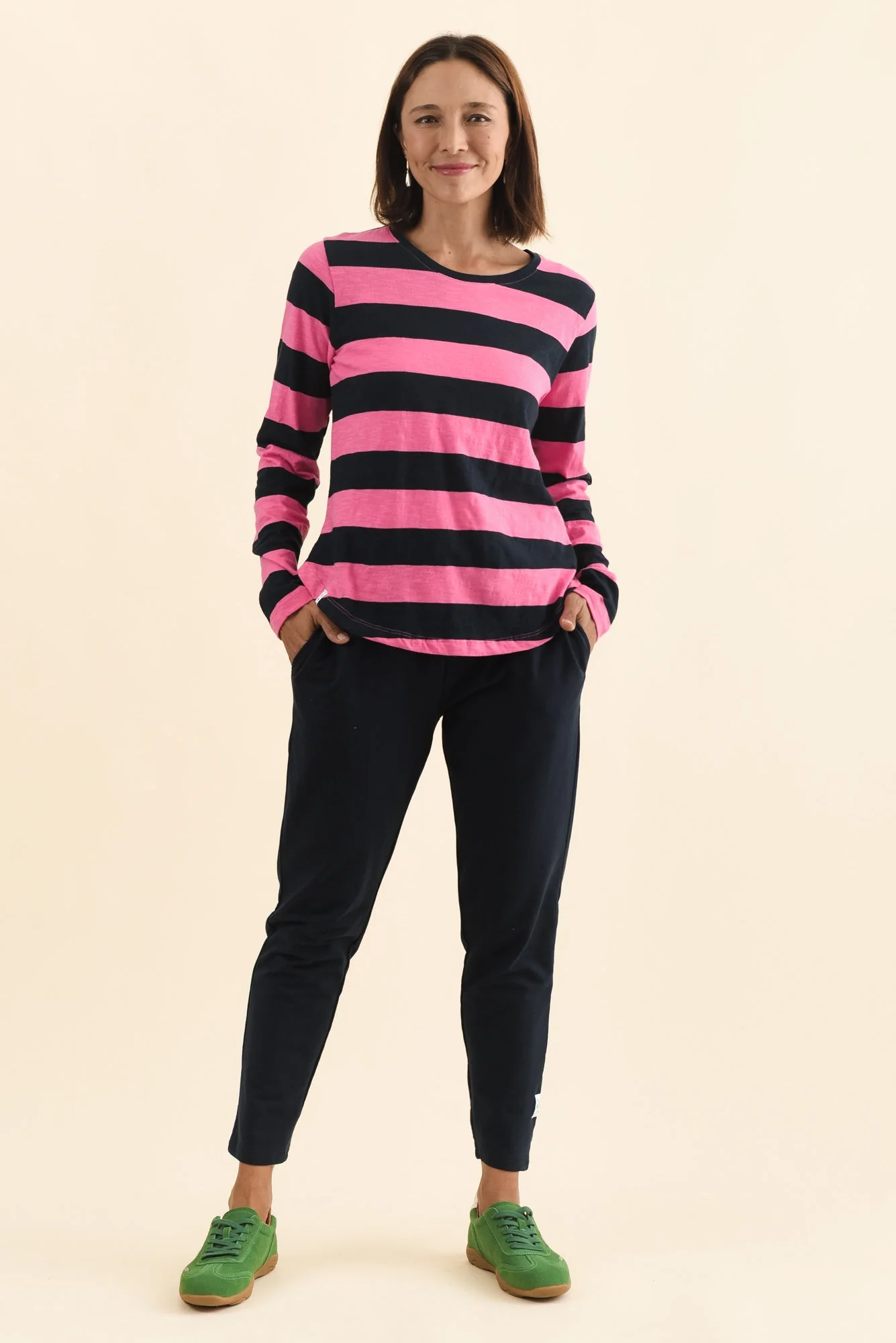 Spritz Navy Stripe Long Sleeve Tee - Image 6
