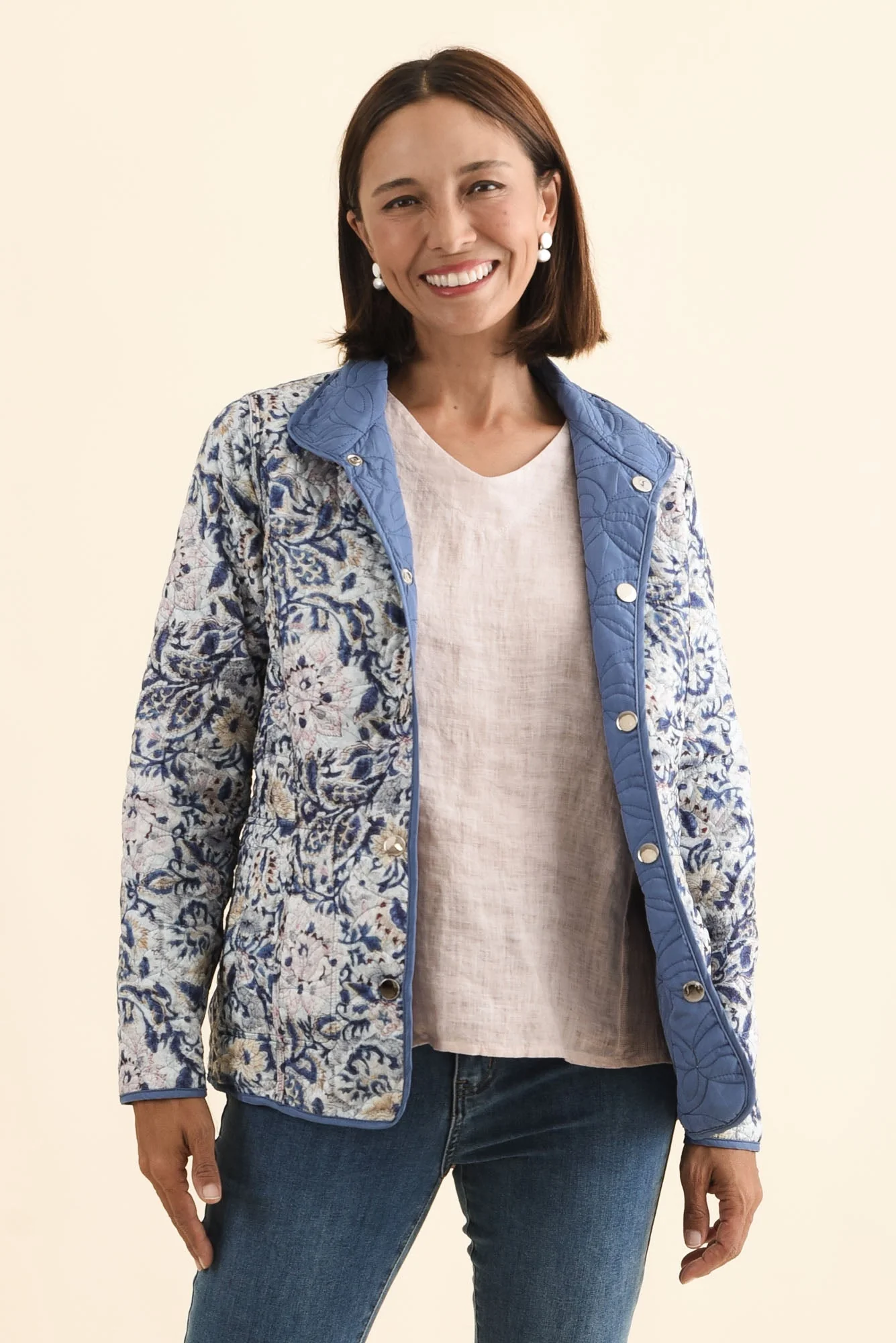 Stefan Blue Paisley Embroidered Button Jacket - Image 2