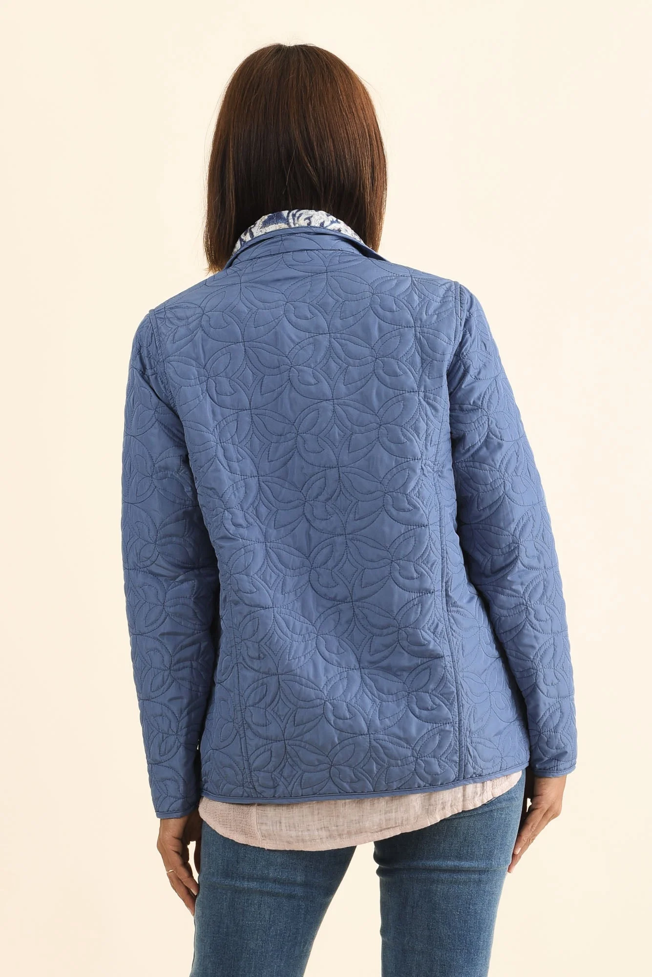 Stefan Blue Paisley Embroidered Button Jacket - Image 6