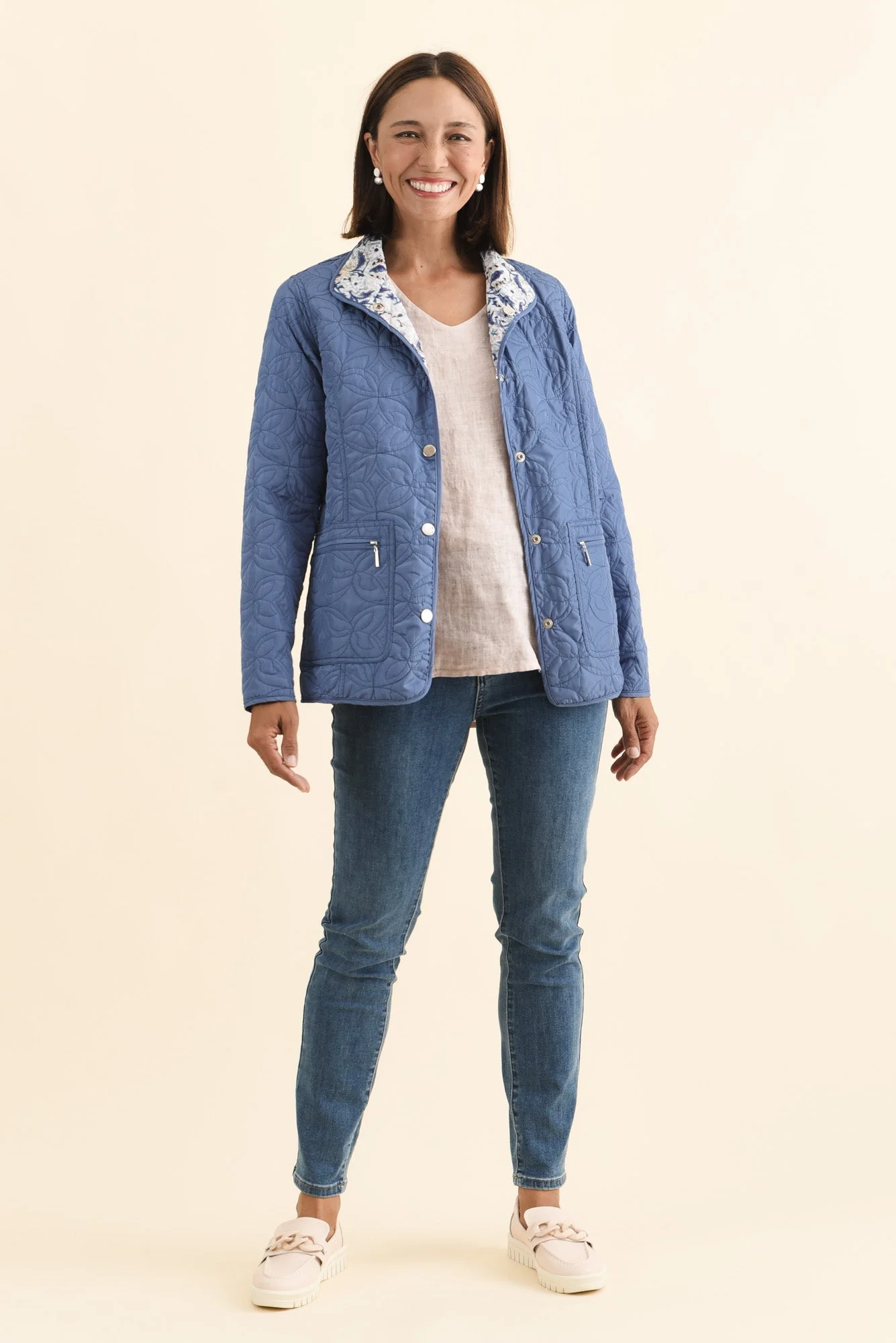Stefan Blue Paisley Embroidered Button Jacket - Image 8