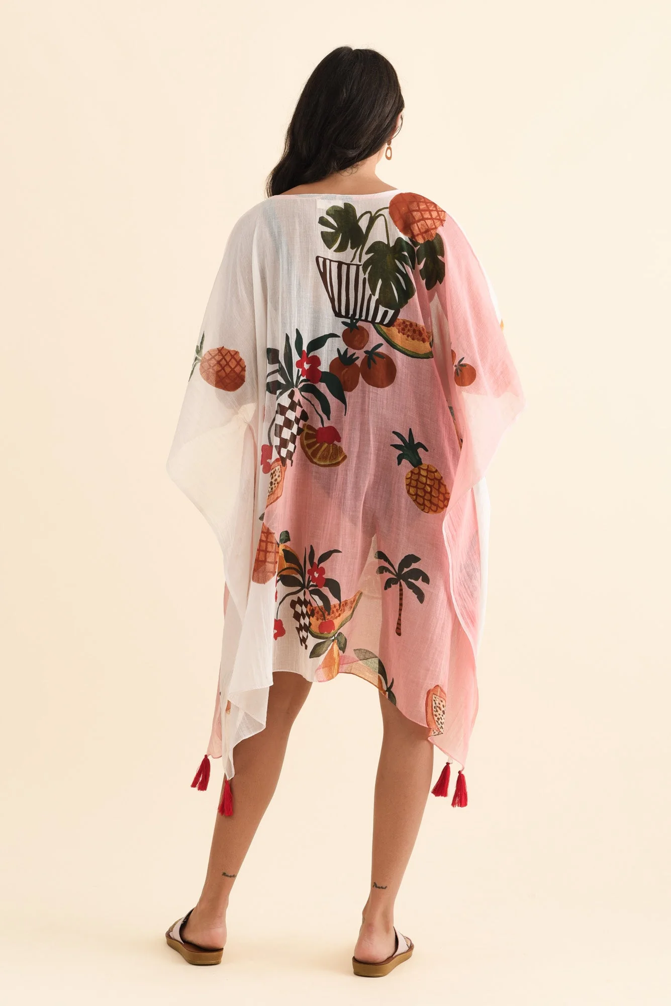 Stella Pink Fruity Cotton Kaftan - Image 4
