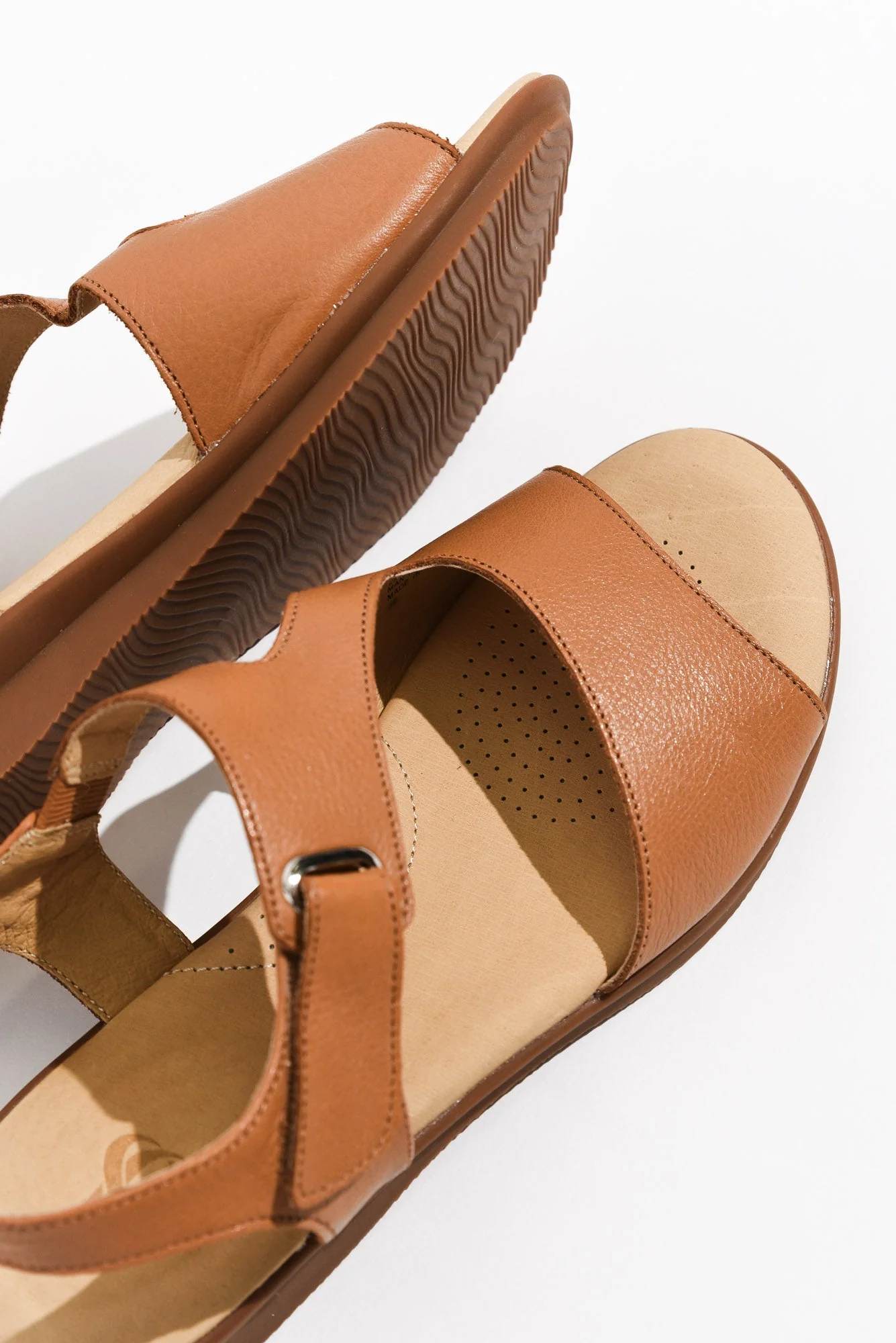 Stie Tan Leather Velcro Sandal - Image 6
