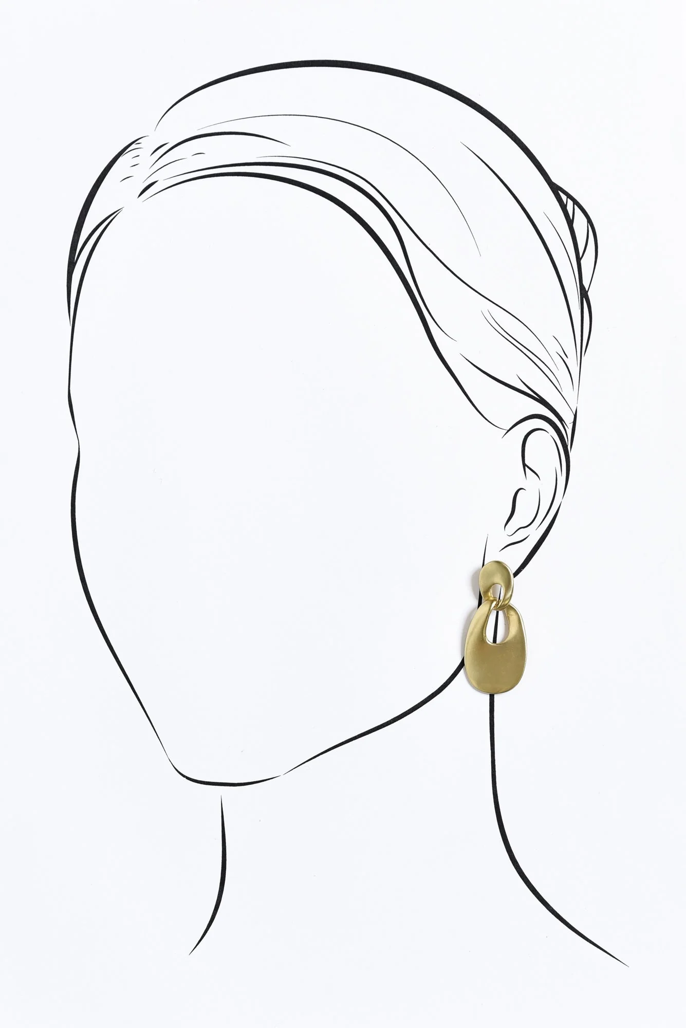Stower Gold Oval Earrings - Image 2
