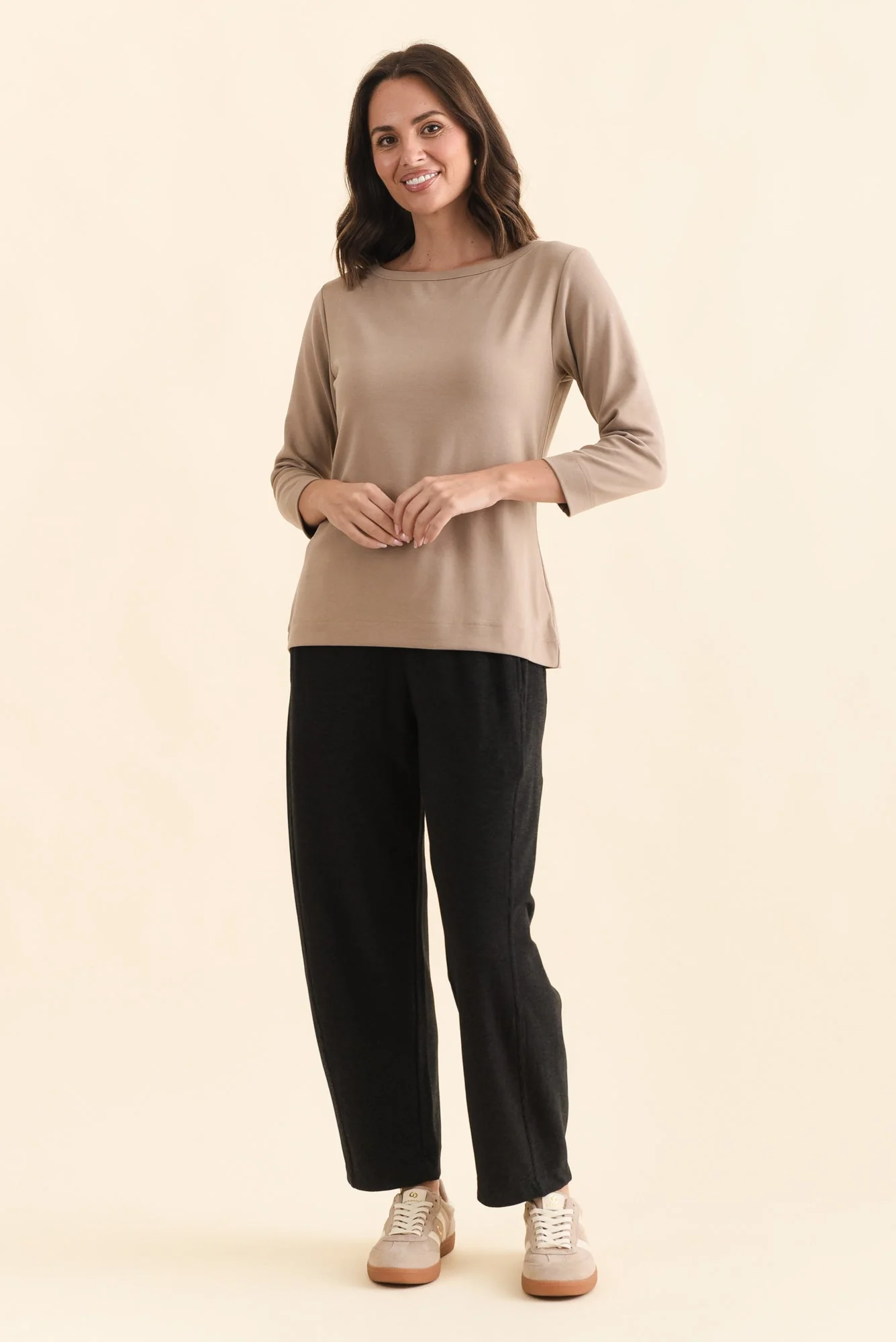 SuedeLuxe Beige 3/4 Sleeve Top - Image 6