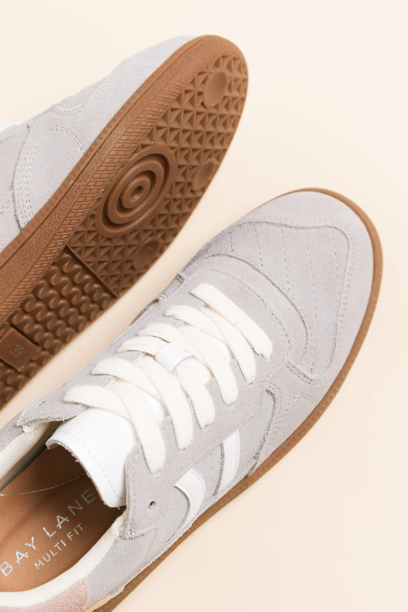 Sunny Grey Contrast Suede Sneaker - Image 3