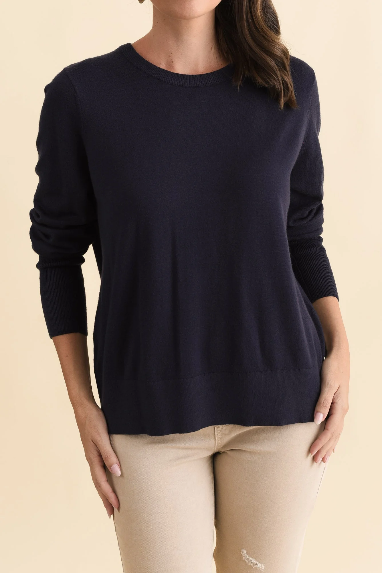 Sunny Navy Long Sleeve Knit Top - Image 6