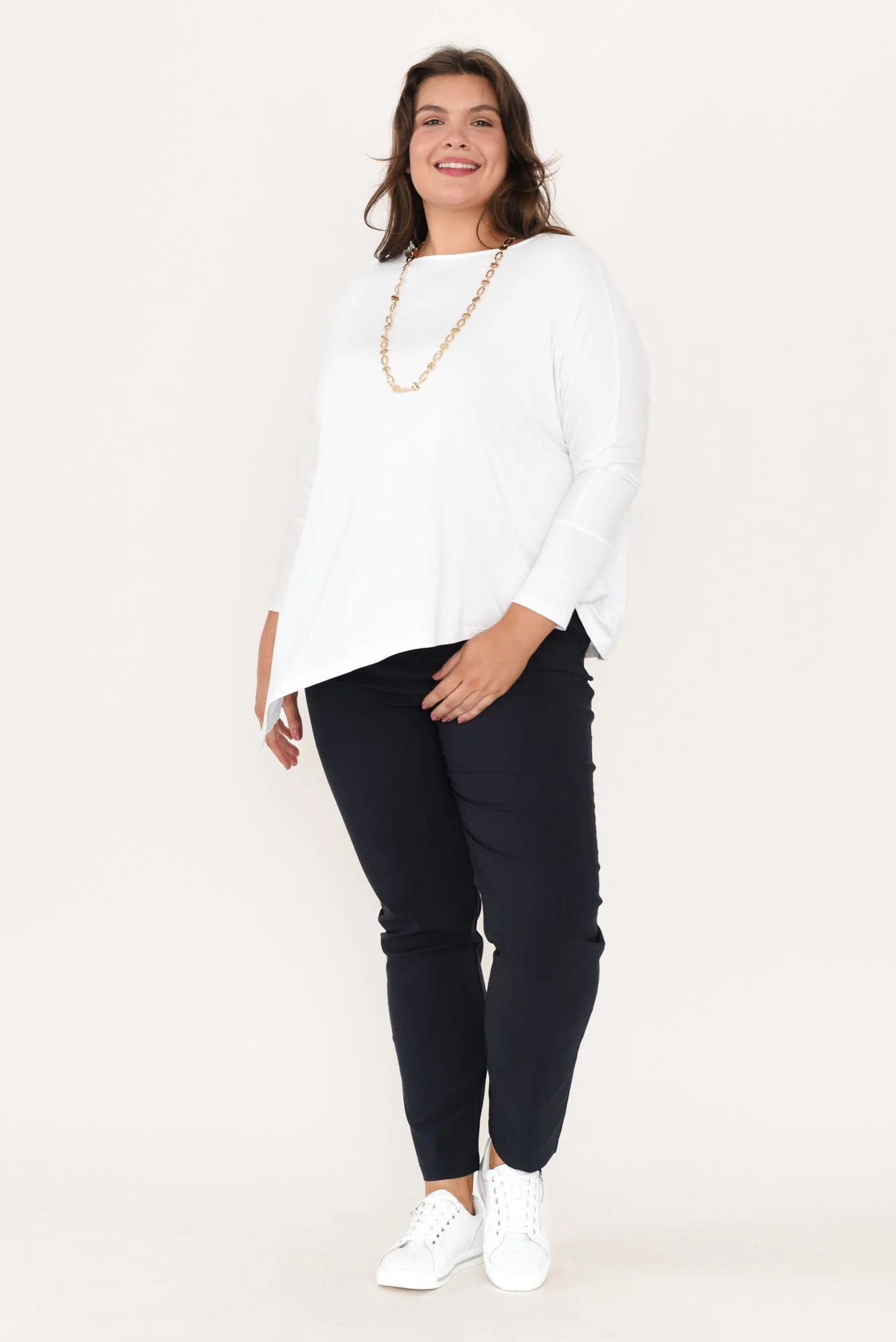Susie White Asymmetrical Bamboo Top - Image 13