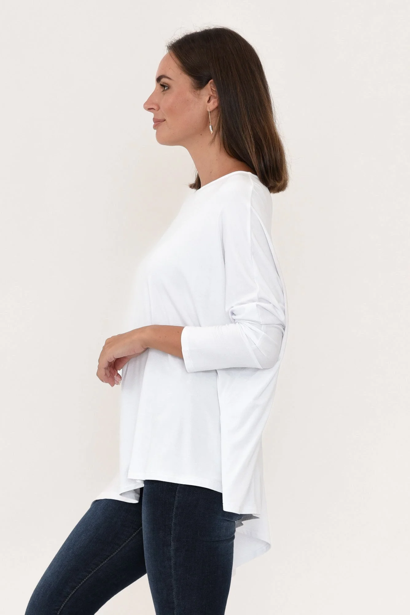 Susie White Asymmetrical Bamboo Top - Image 4