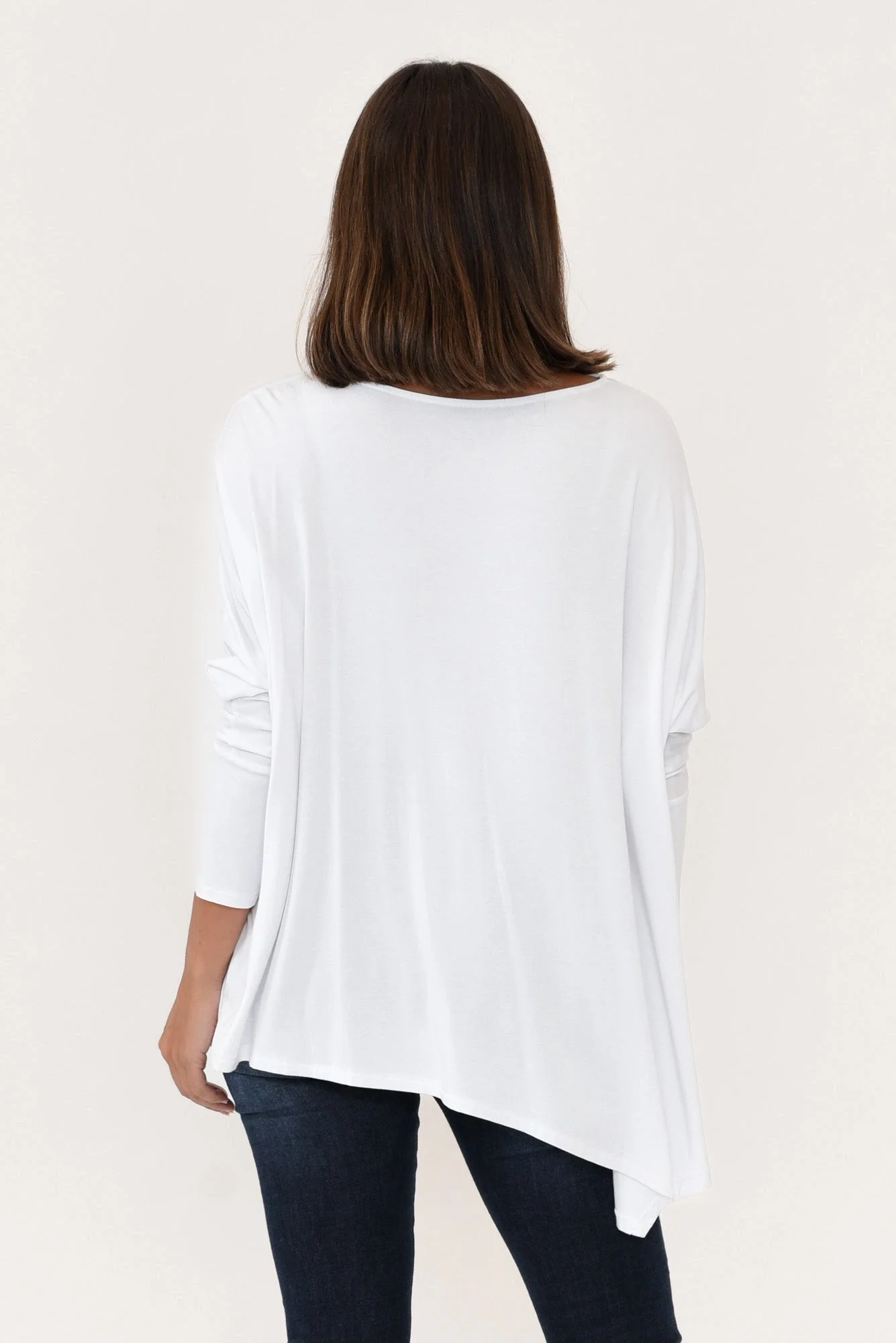 Susie White Asymmetrical Bamboo Top - Image 5