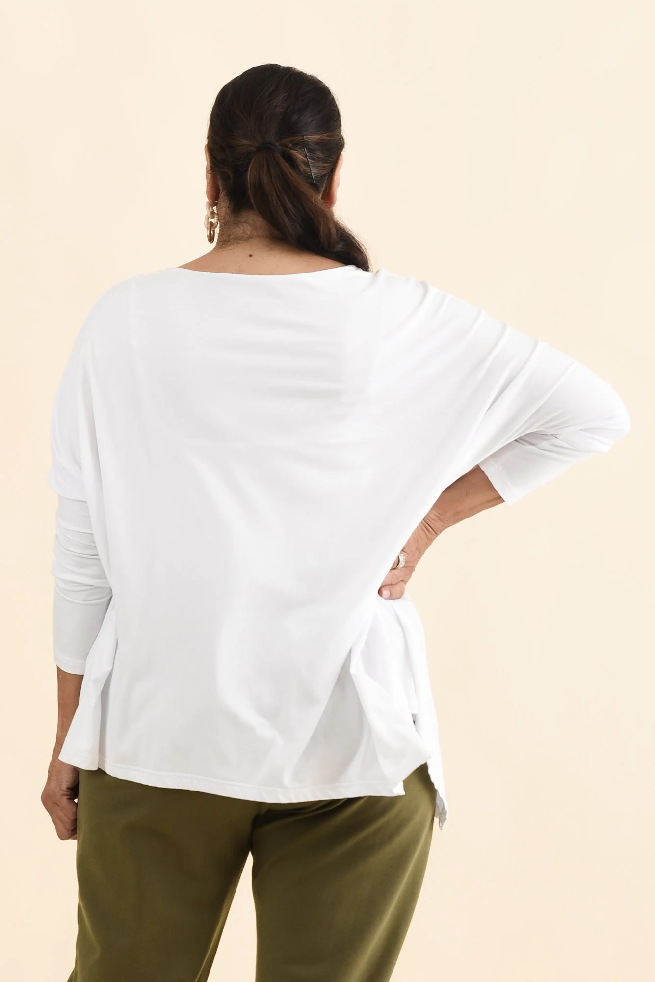 Susie White Asymmetrical Bamboo Top - Image 8