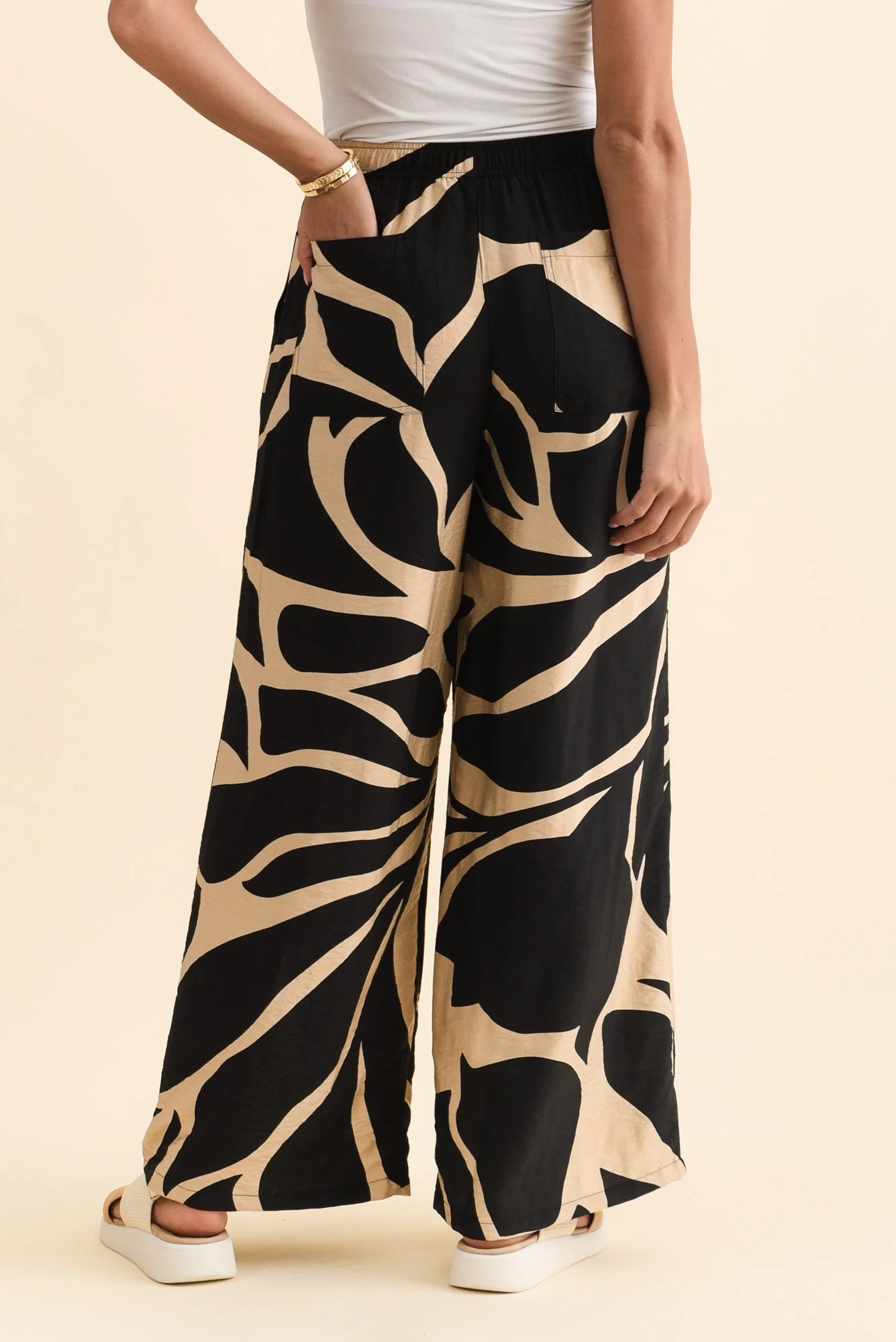 Sutton Black Abstract Relaxed Pants - Image 4