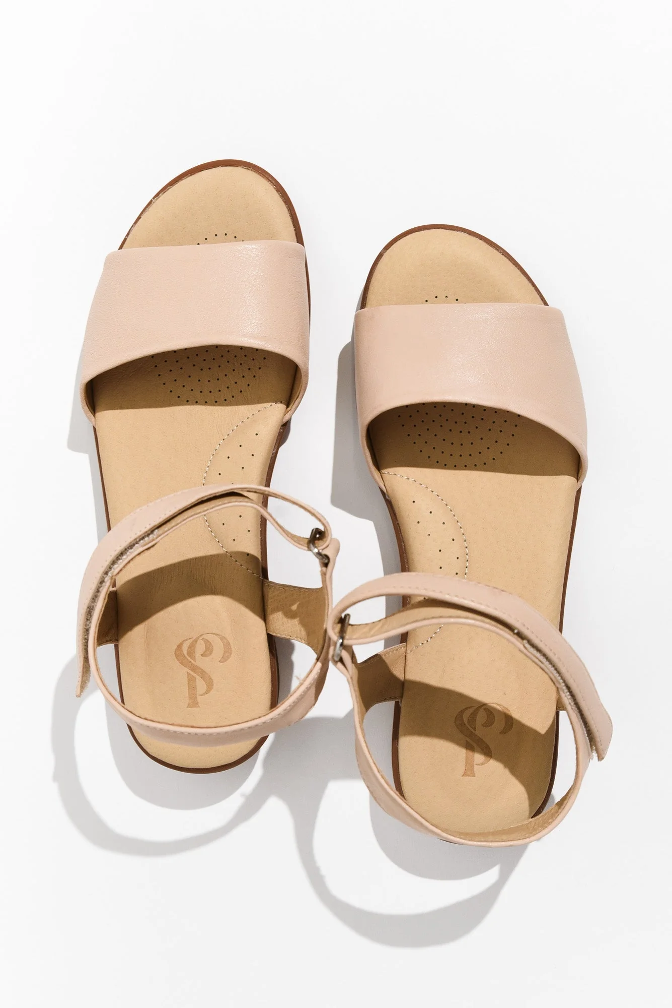 Swan Cream Leather Velcro Sandal - Image 5