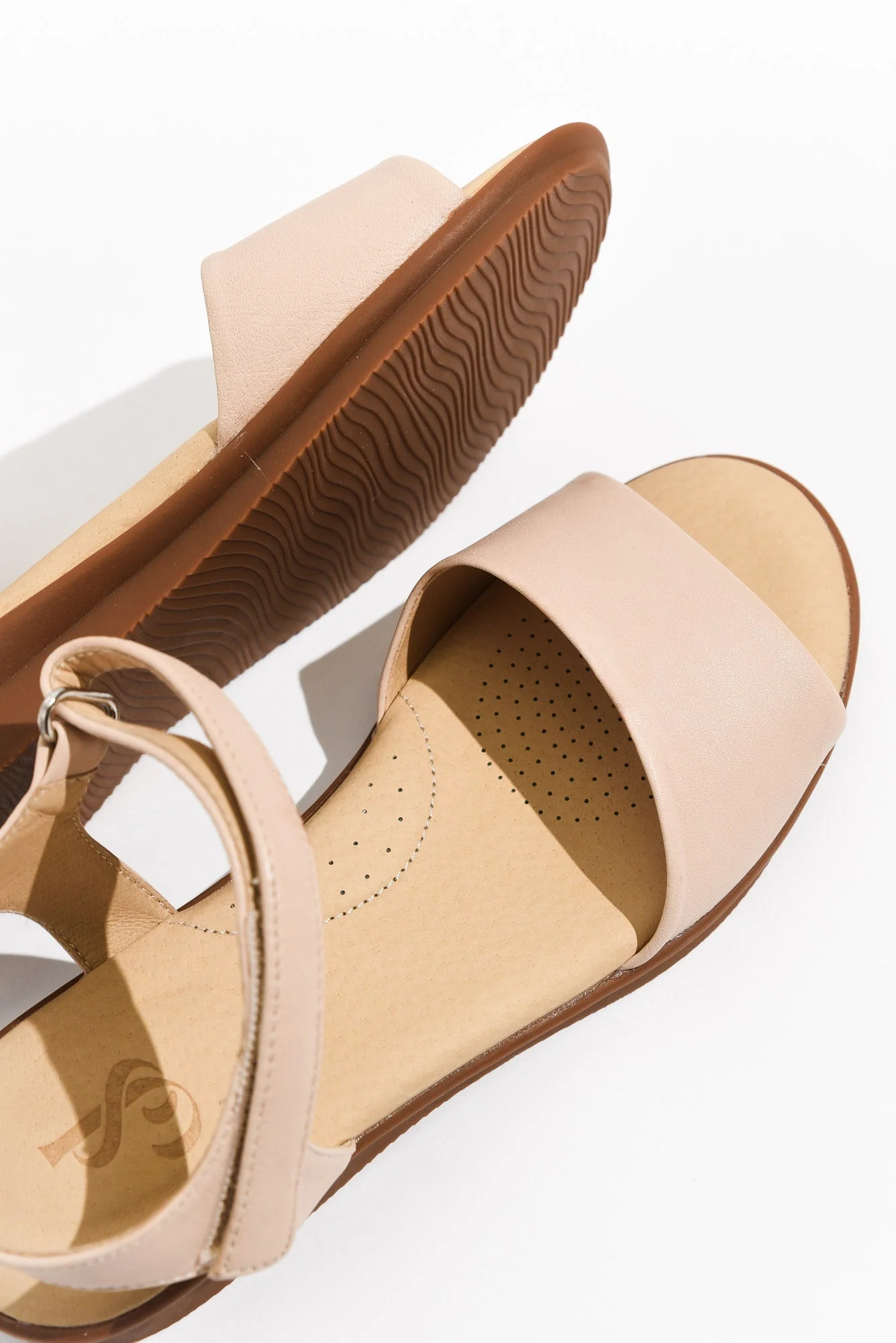 Swan Cream Leather Velcro Sandal - Image 6