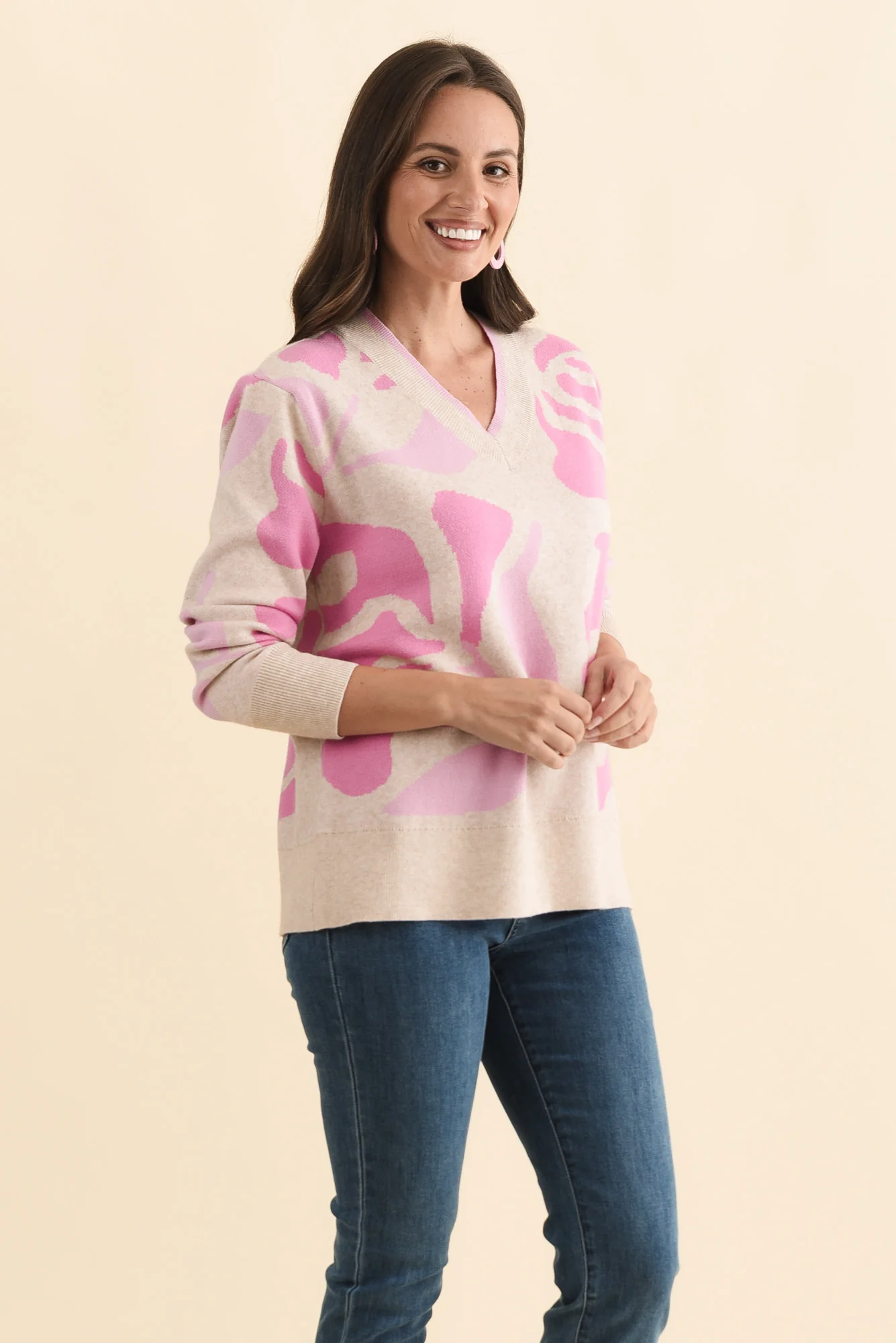 Swan Pink Flower Knit Jumper - Image 3