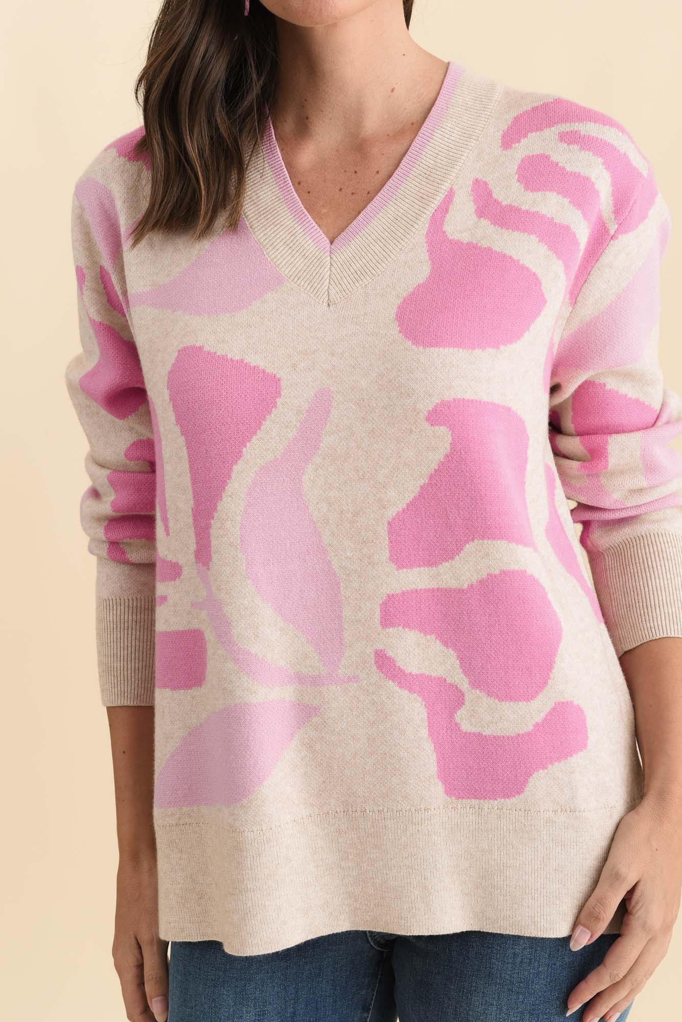 Swan Pink Flower Knit Jumper - Image 5