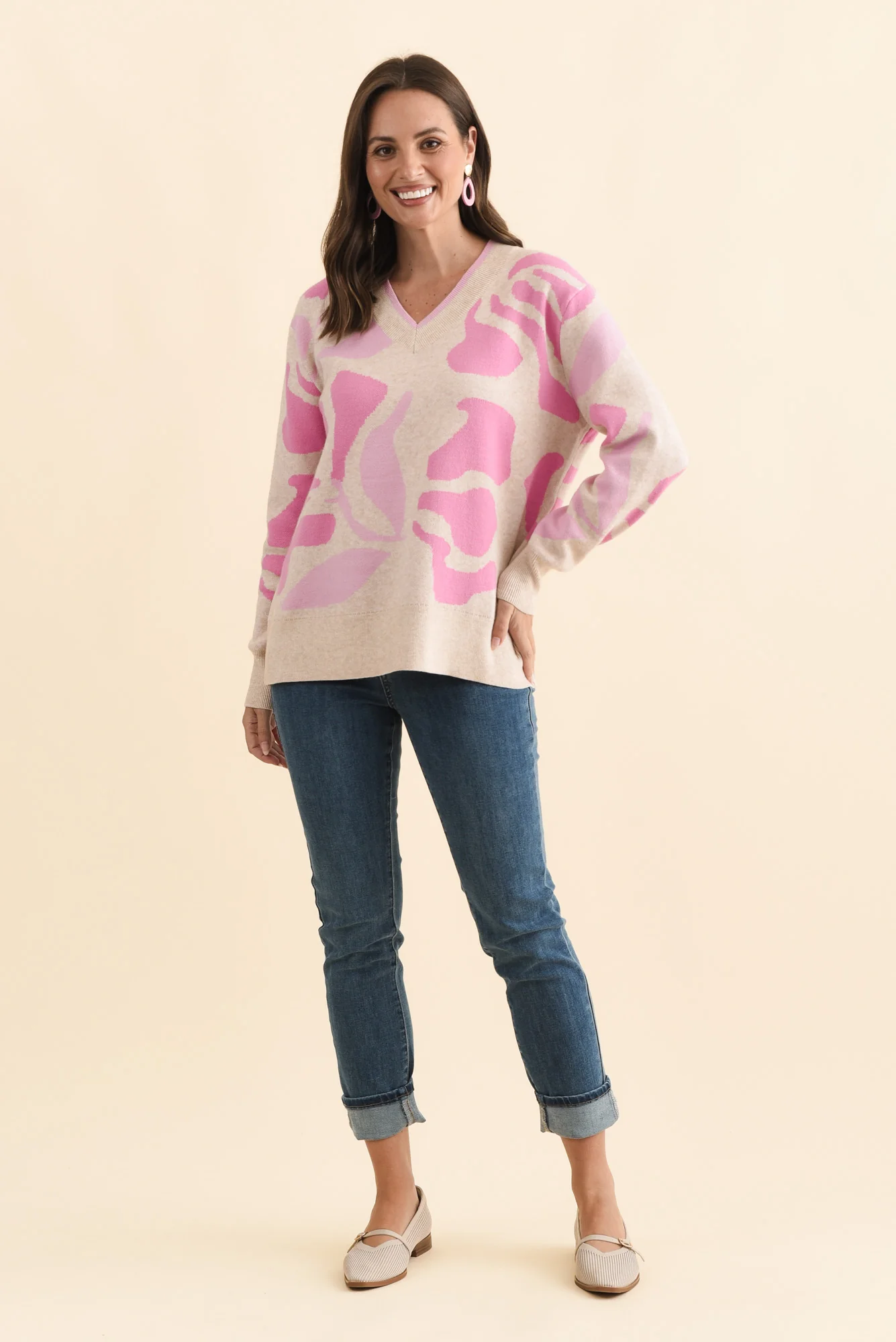 Swan Pink Flower Knit Jumper - Image 6