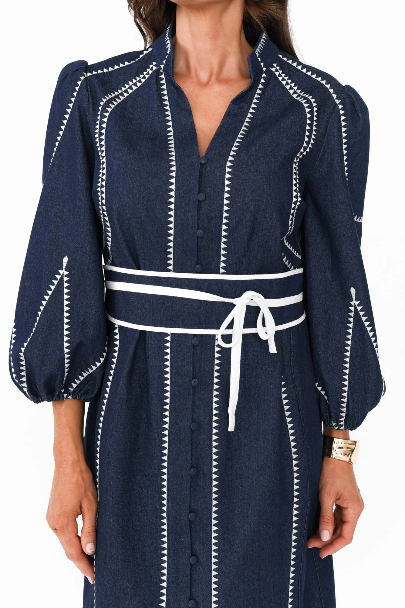 Swanson Dark Denim Cotton Dress - Image 6