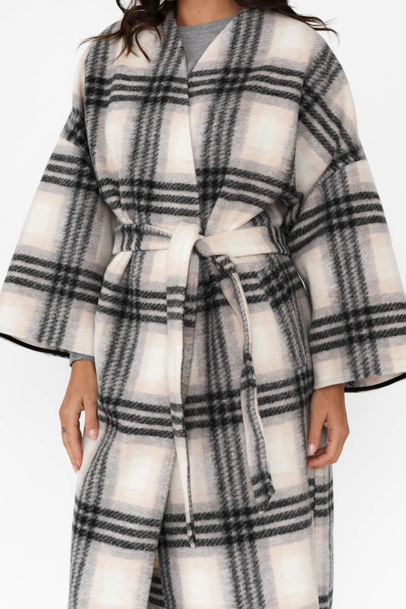 Sway Black Check Tie Coat - Image 6