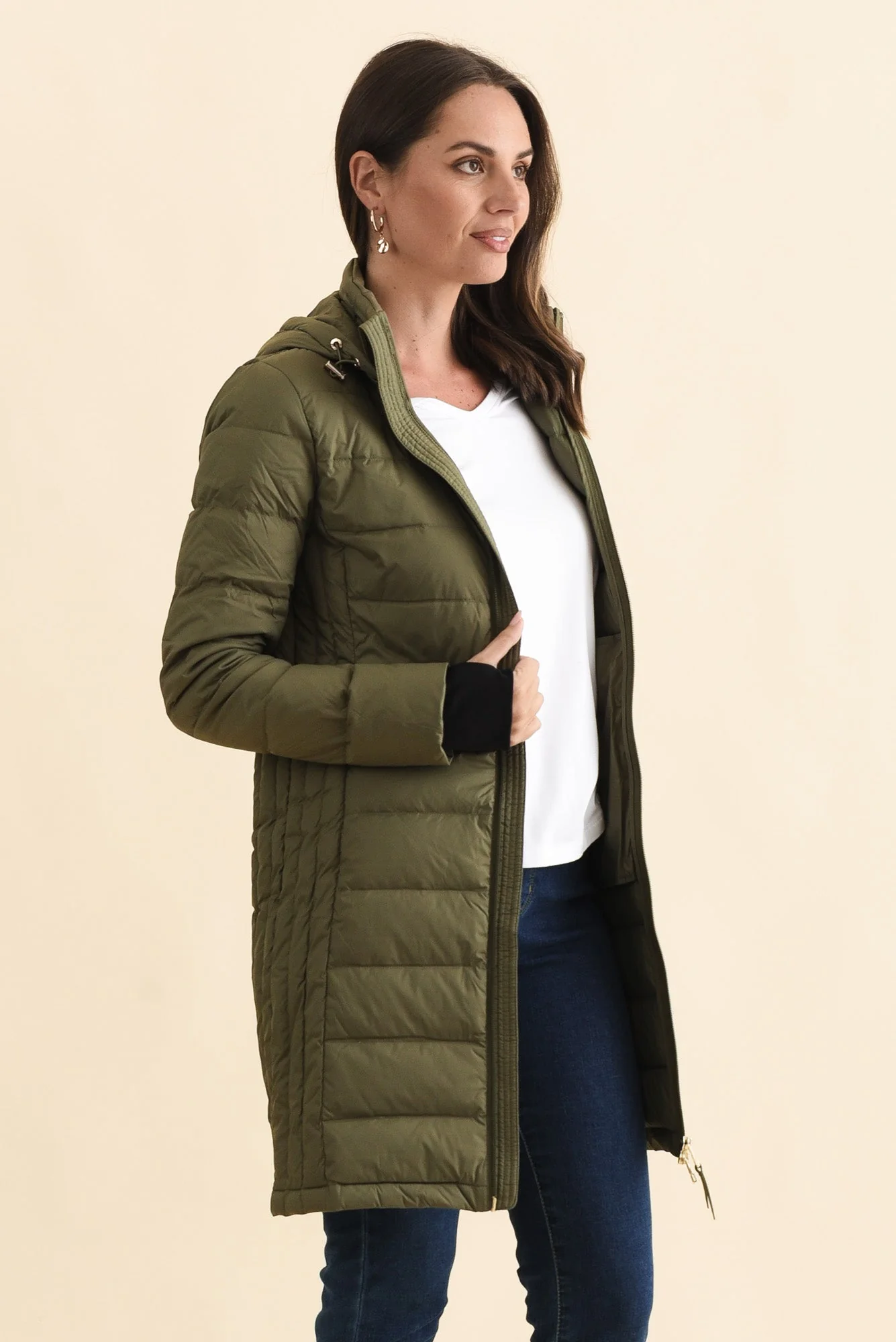 Sydney Olive Down Puffer Coat - Image 4