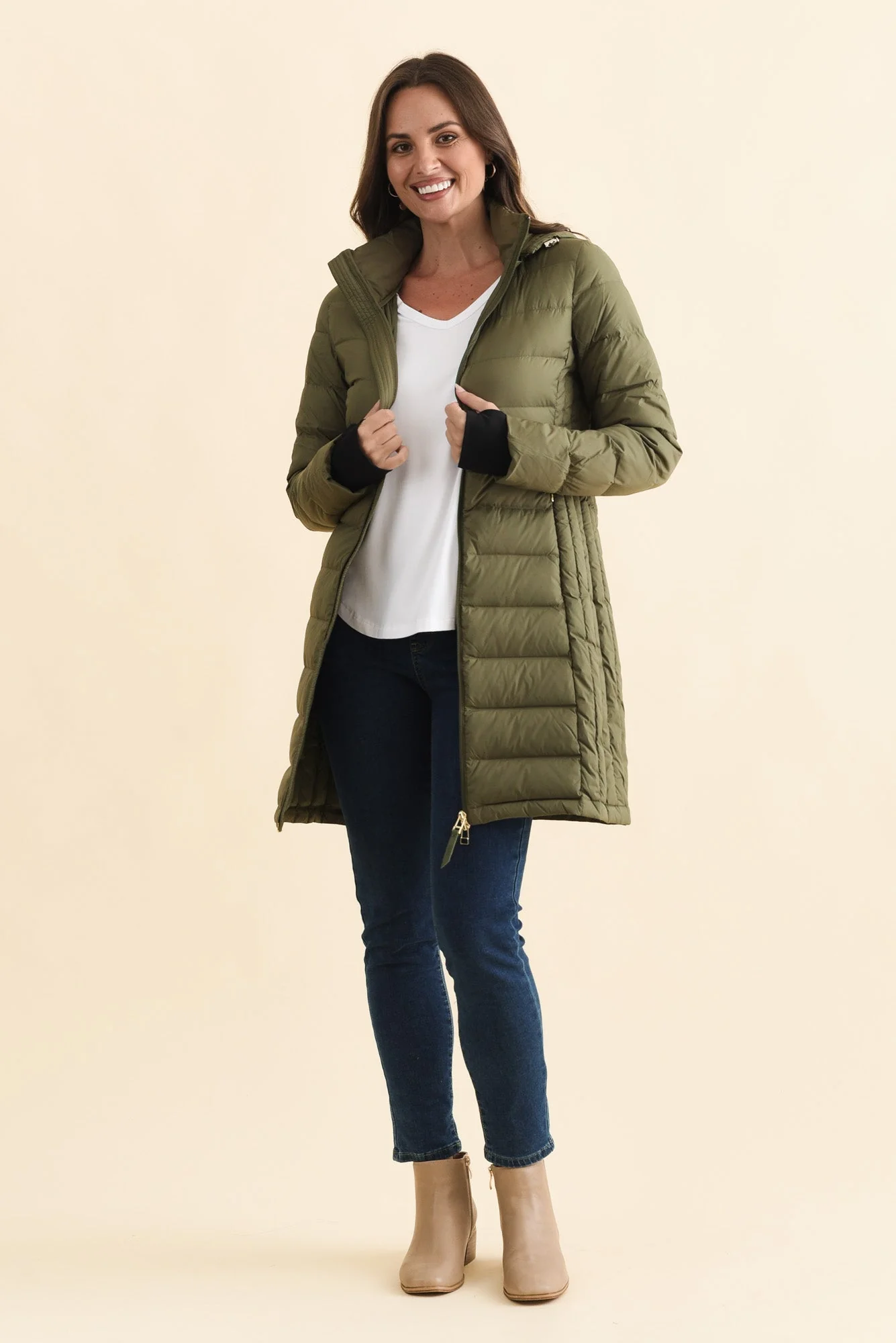 Sydney Olive Down Puffer Coat - Image 7