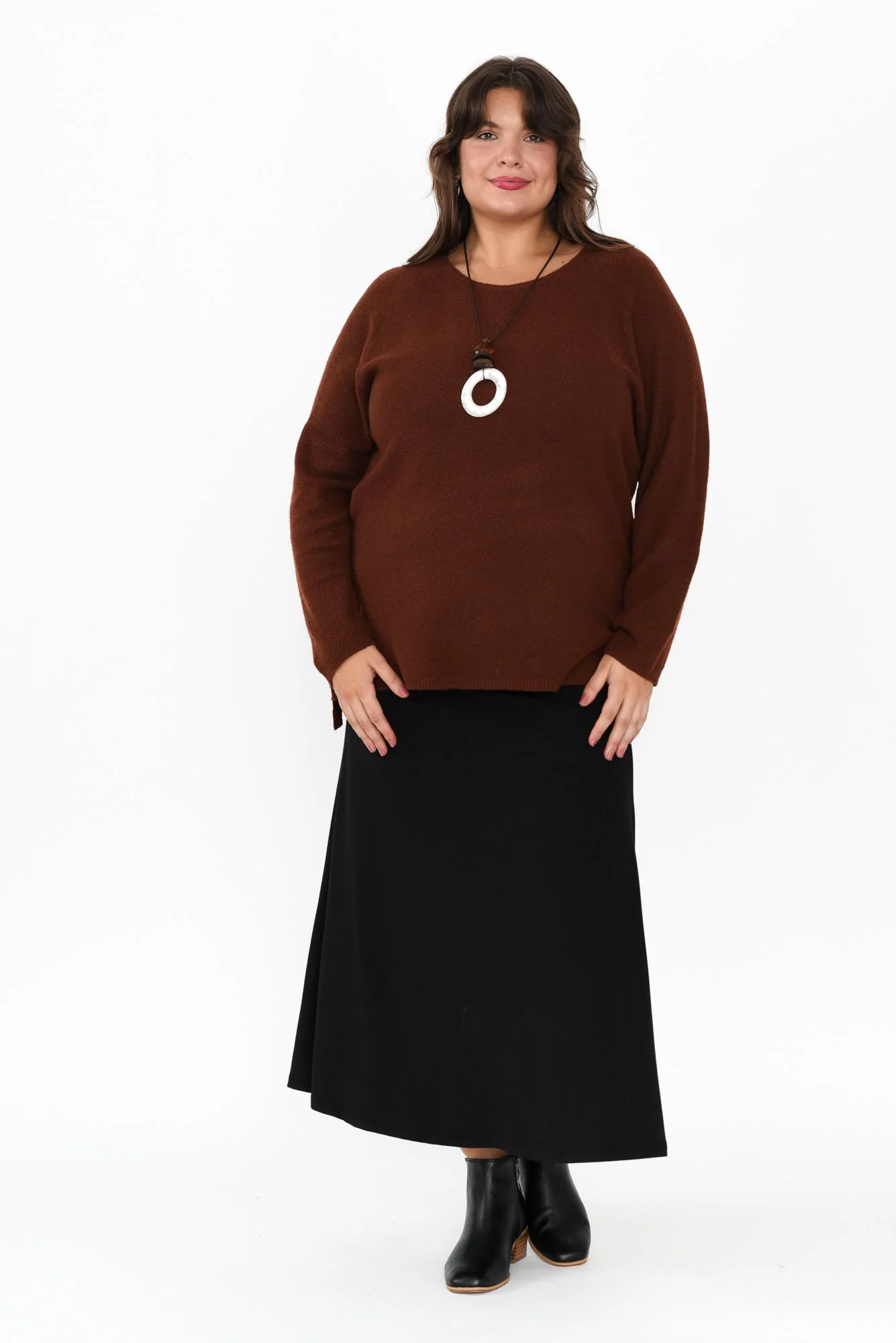 Sylvie Chocolate Knit Jumper - Image 7