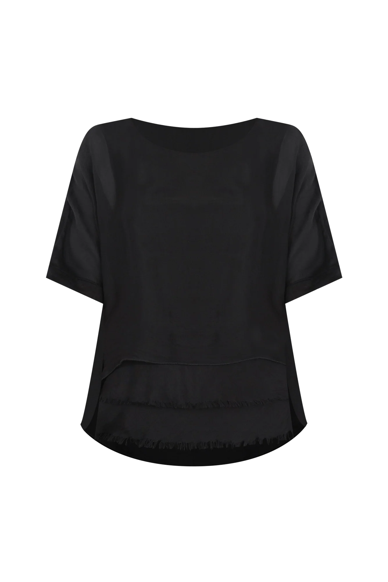Talia Black Silk Layer Top - Image 3