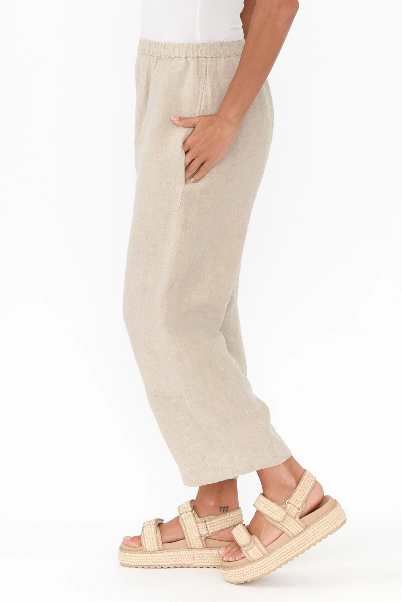 Tami Natural Linen Pocket Pants - Image 3