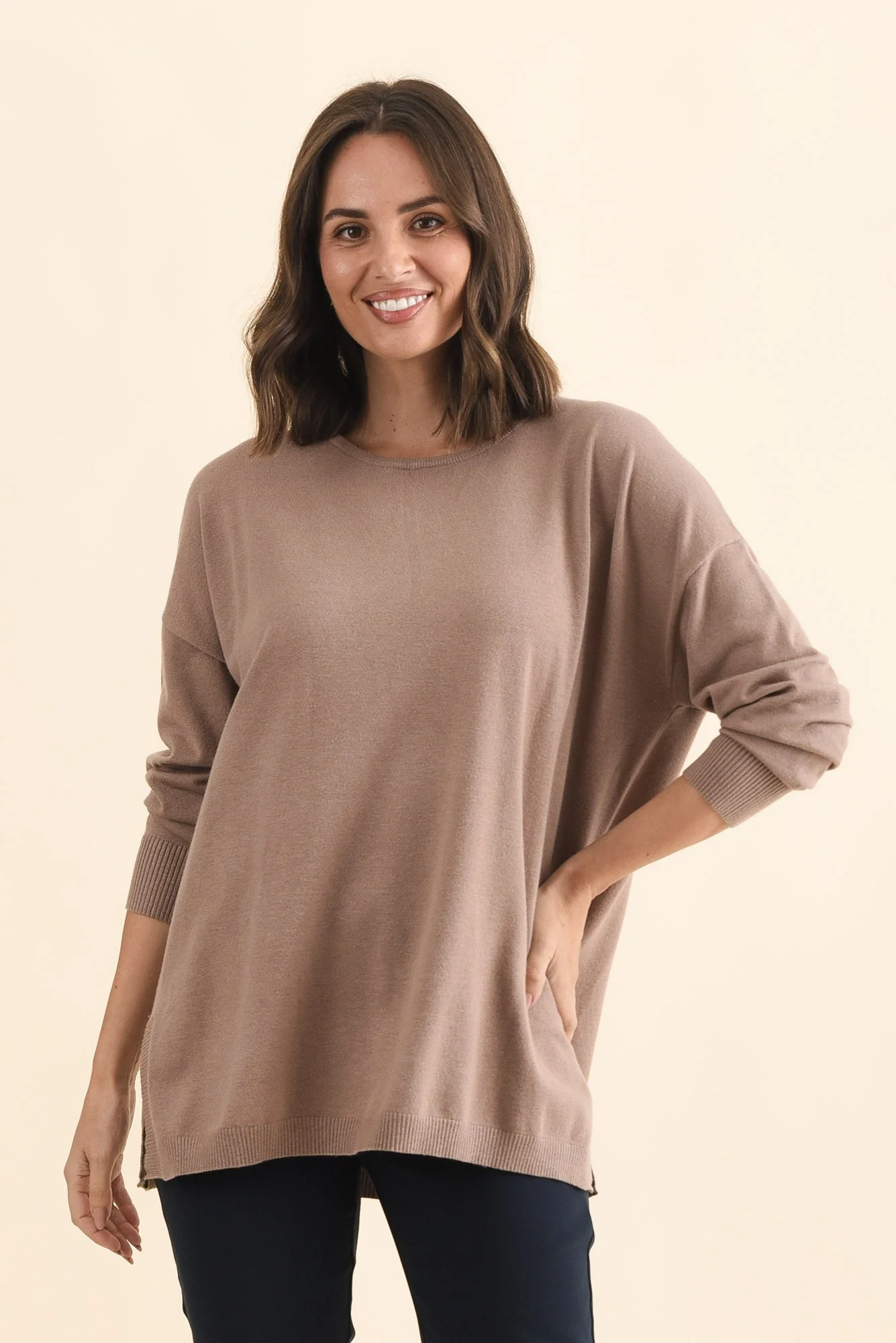 Tanner Mocha Knit Jumper - Image 2