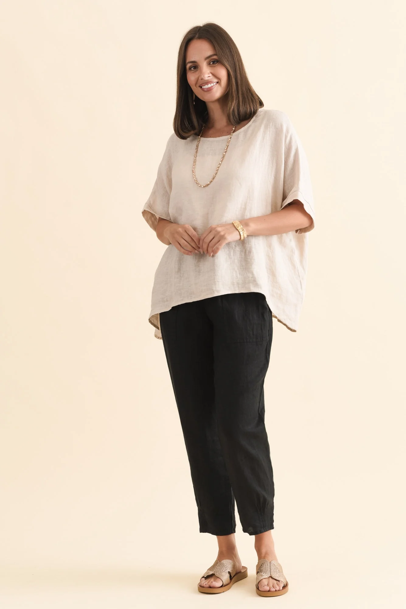 Tatum Black Linen Pants - Image 2