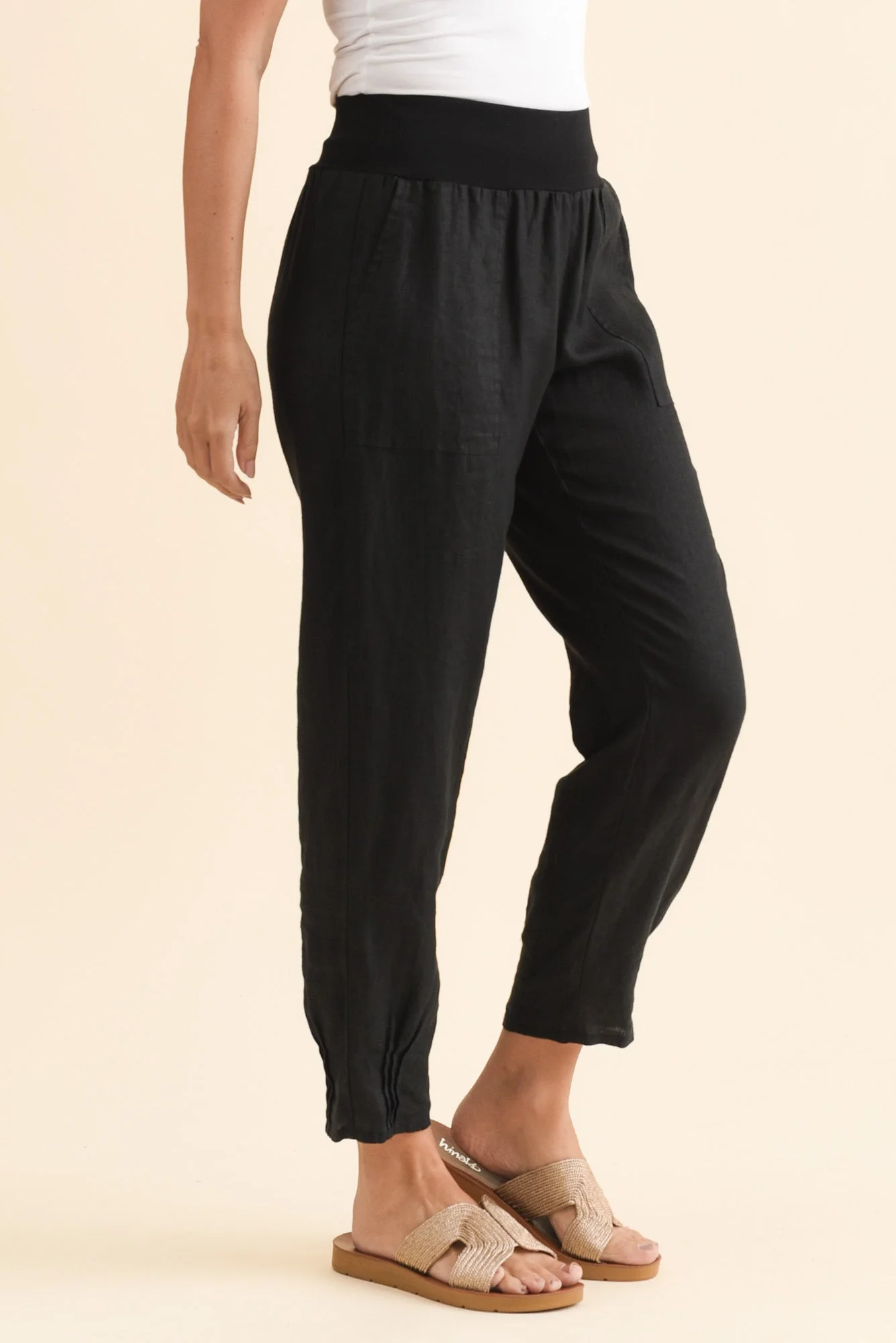 Tatum Black Linen Pants - Image 3