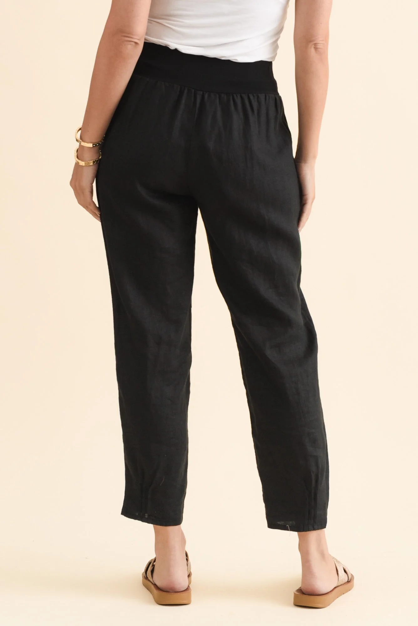 Tatum Black Linen Pants - Image 4