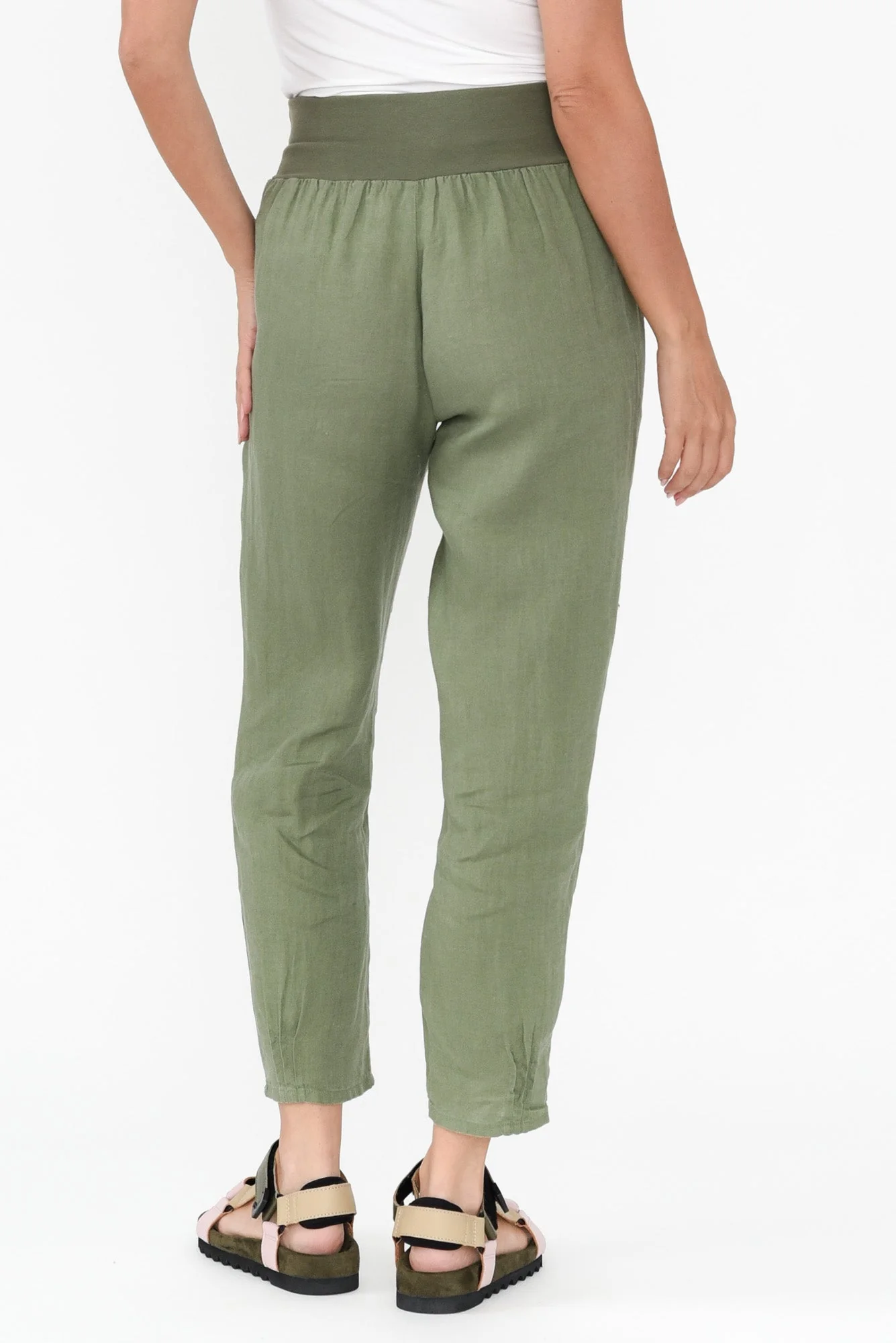 Tatum Khaki Linen Pants - Image 6