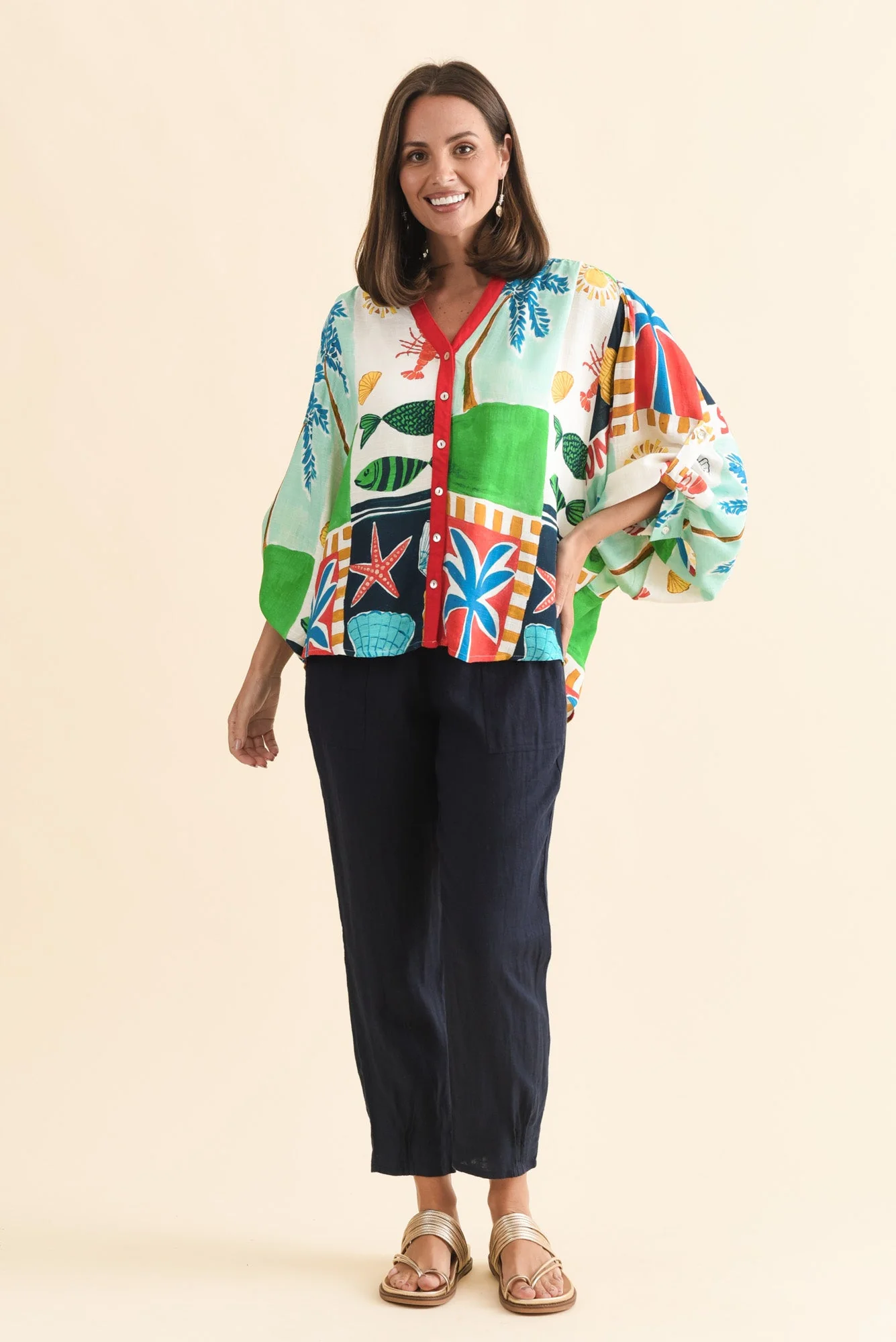 Tatum Navy Linen Pants - Image 2